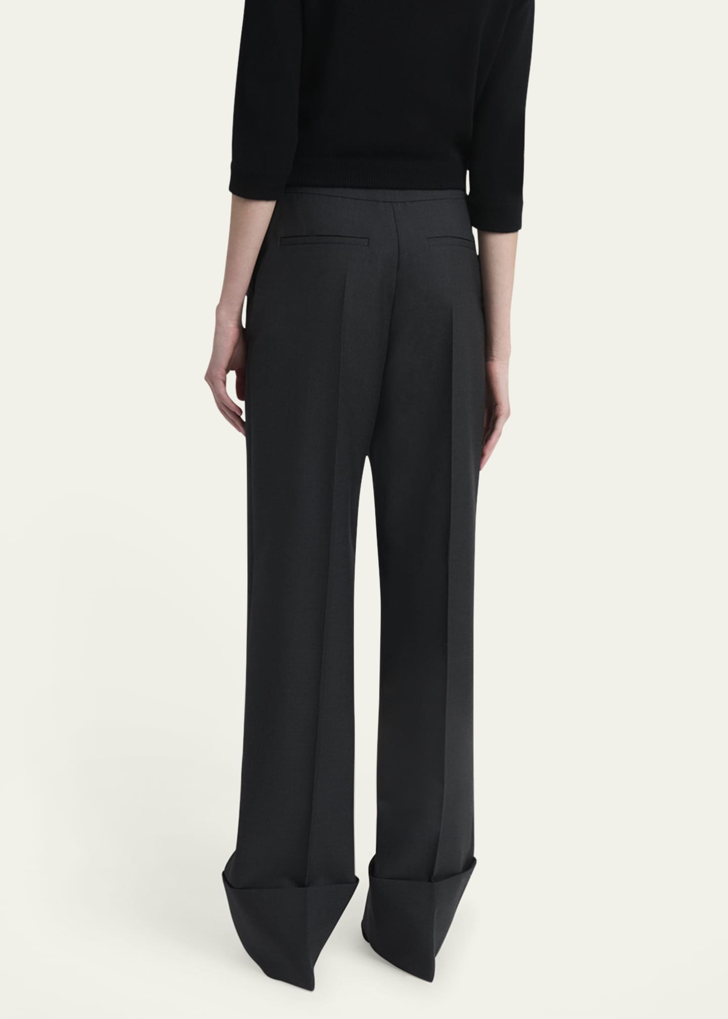 Valentino Garavani Cuffed Wool Trousers Image 3 of 5