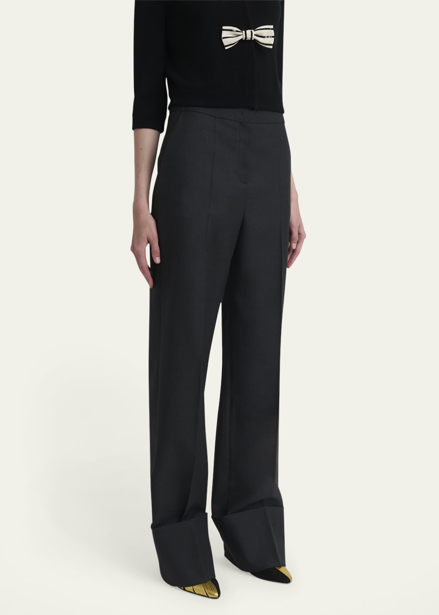 Valentino Garavani Cuffed Wool Trousers Image 4 of 5