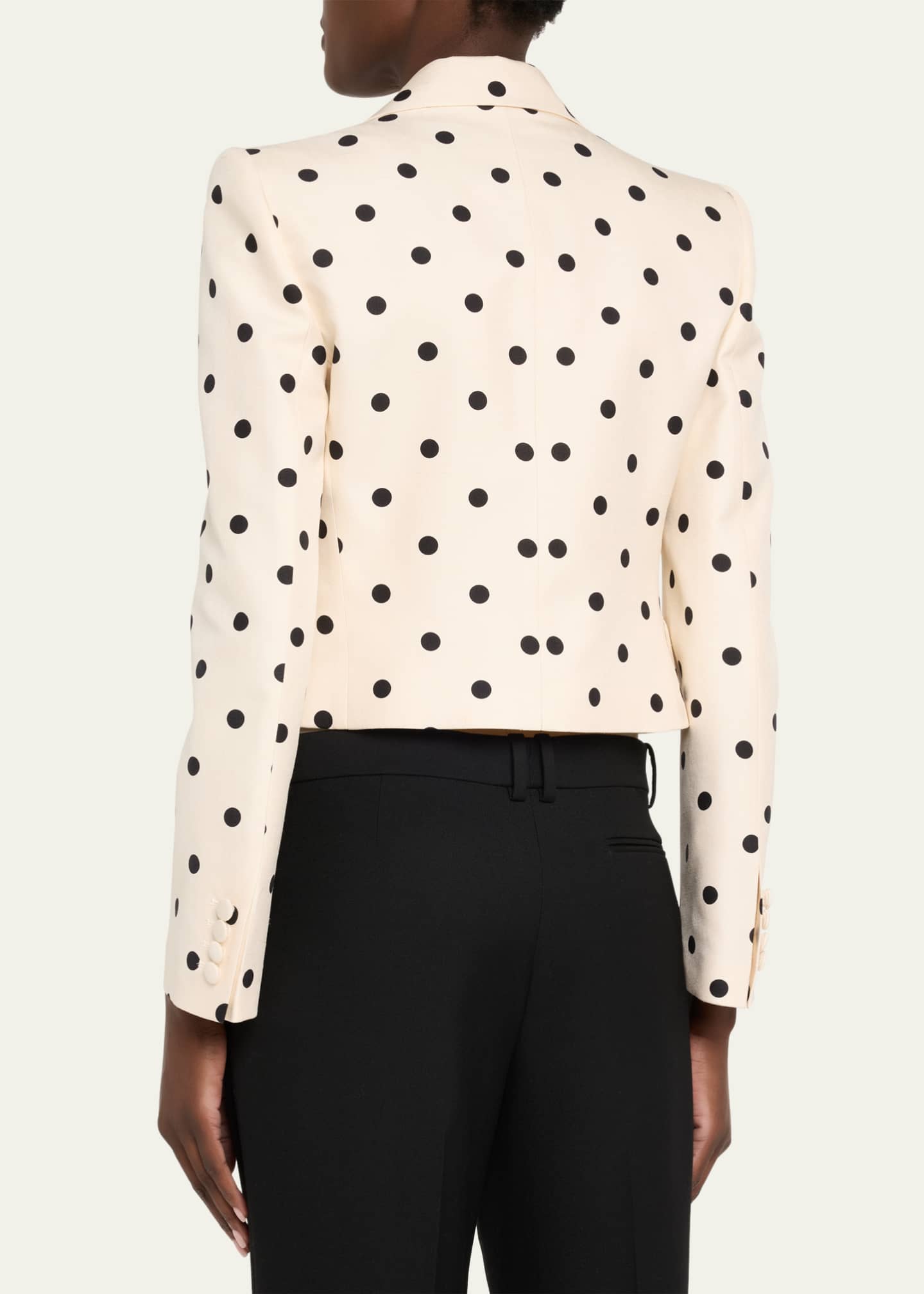 Valentino Garavani Polka-Dot Crop Blazer With Bow Image 3 of 5