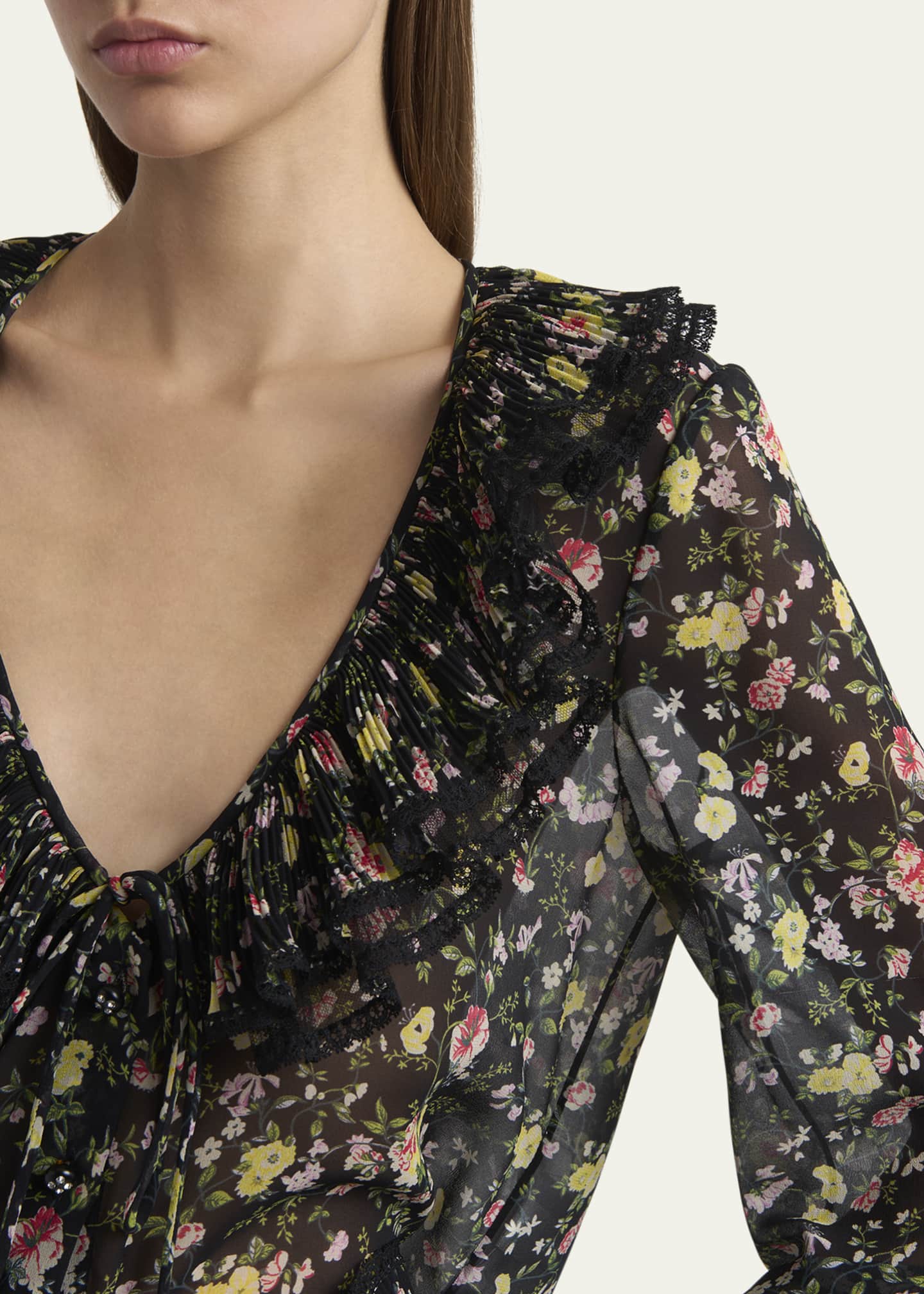 Valentino Garavani Semi Sheer Flower Print Blouse Image 5 of 5