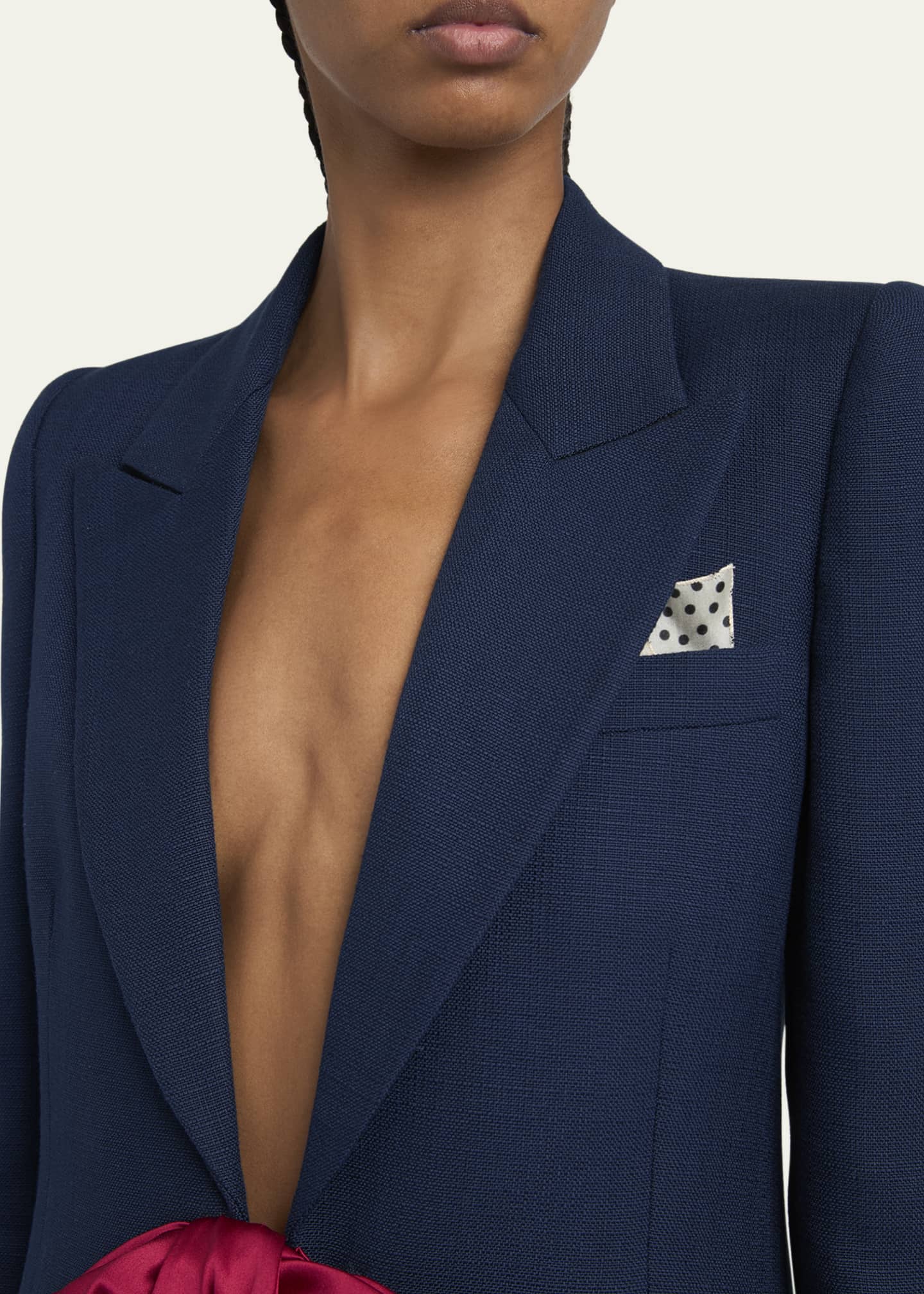 Valentino Garavani Bow Closure Cropped Wool Blazer Image 5 of 5