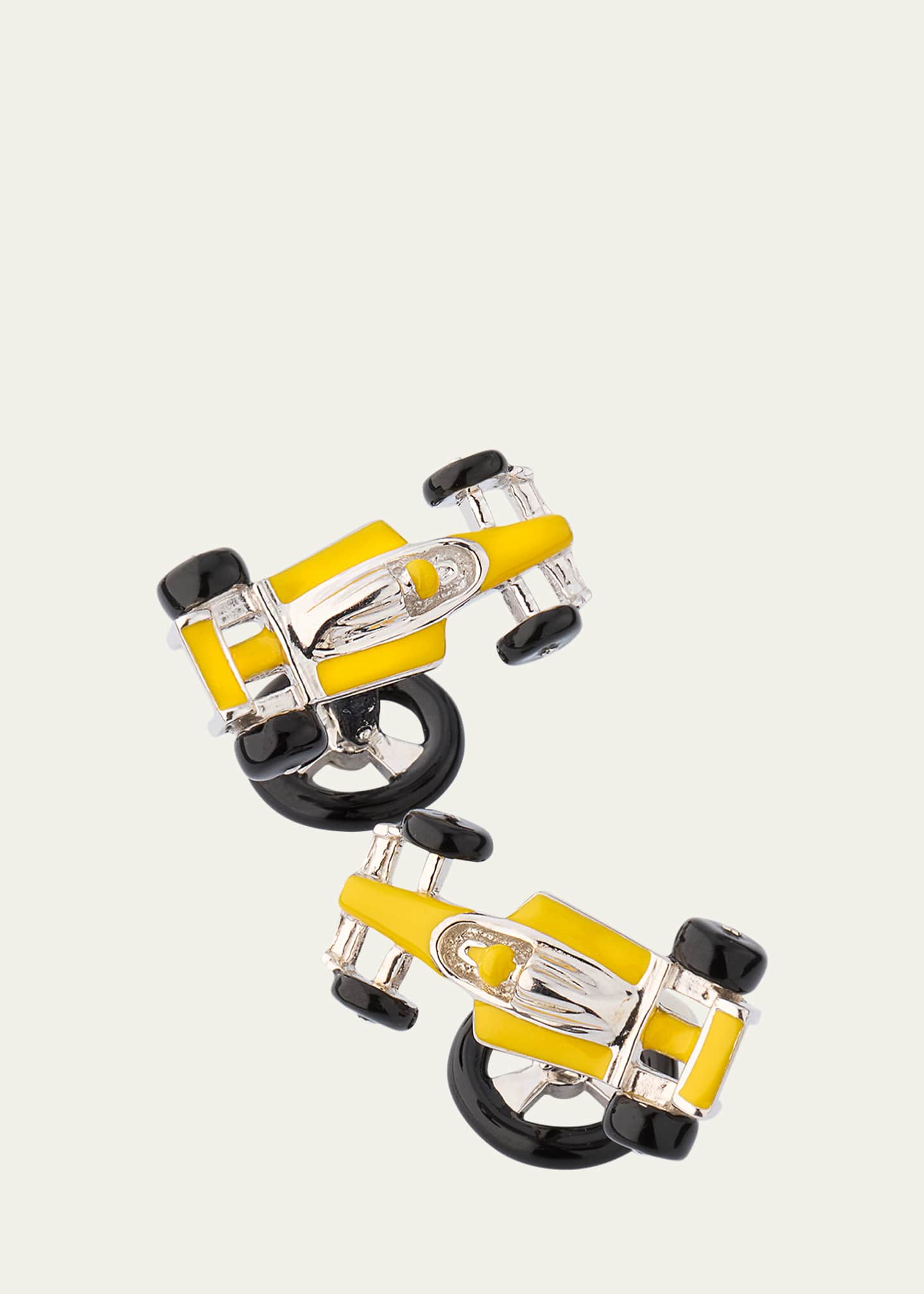 Jan Leslie Men's Sterling Silver Enamel Race Car Cufflinks Image 3 of 4