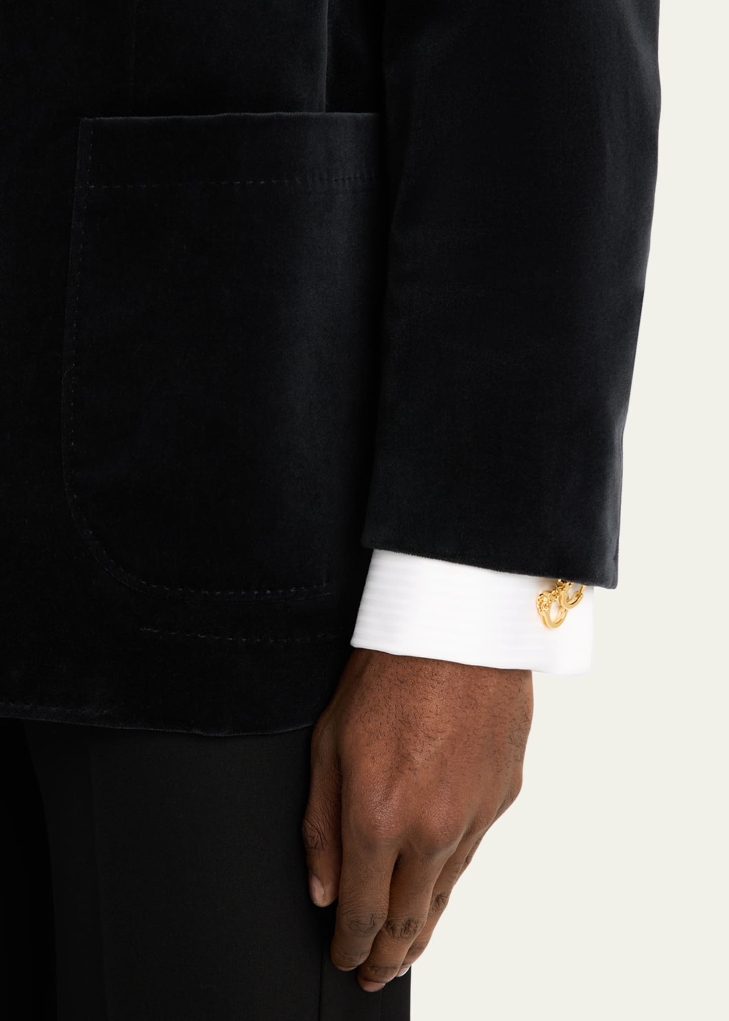 Jan Leslie Men's 18K Gold Vermeil Handcuff Cufflinks Image 2 of 4