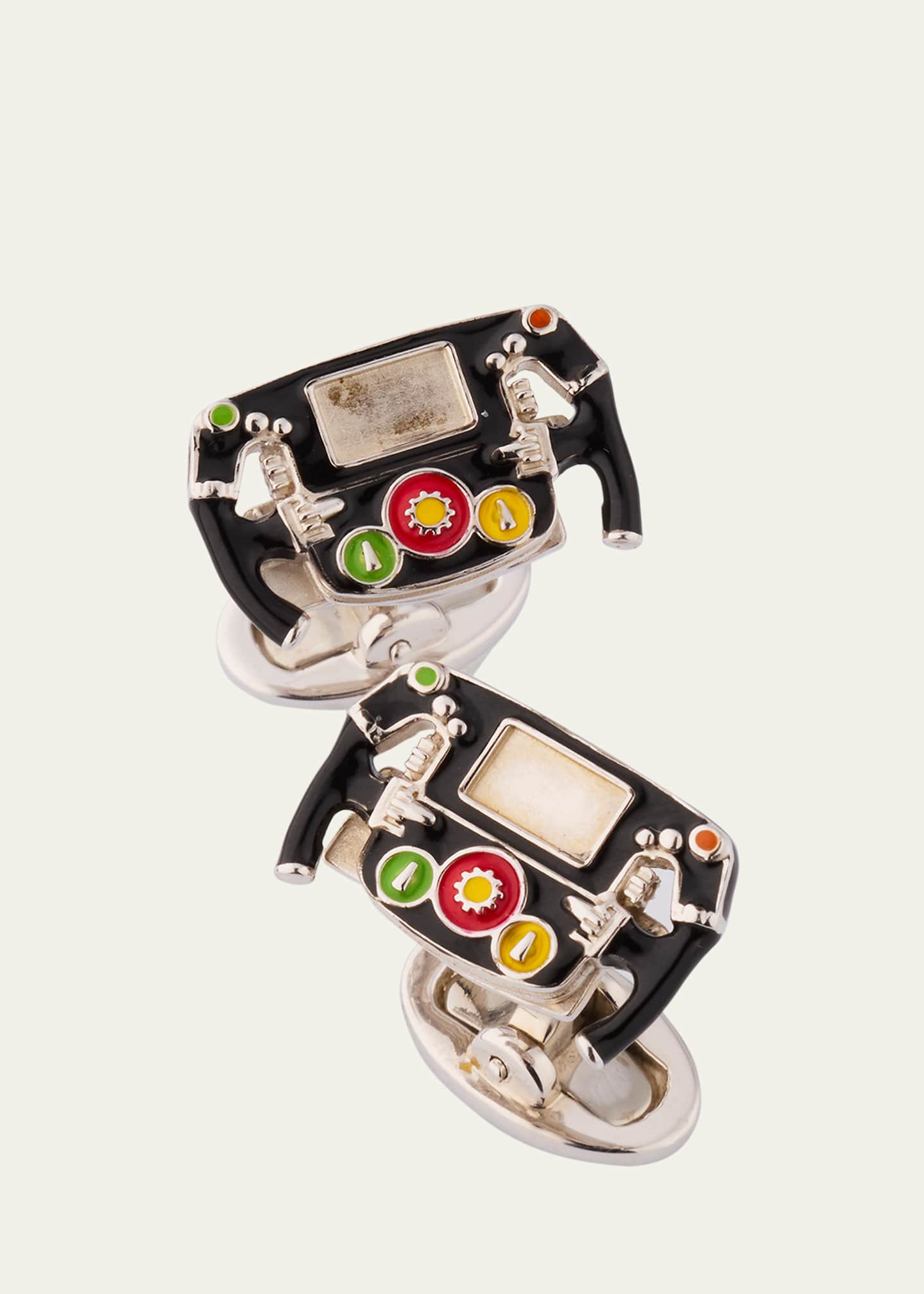 Jan Leslie Men's Race Car Dashboard Enamel and Sterling Silver Cufflinks Image 1 of 4
