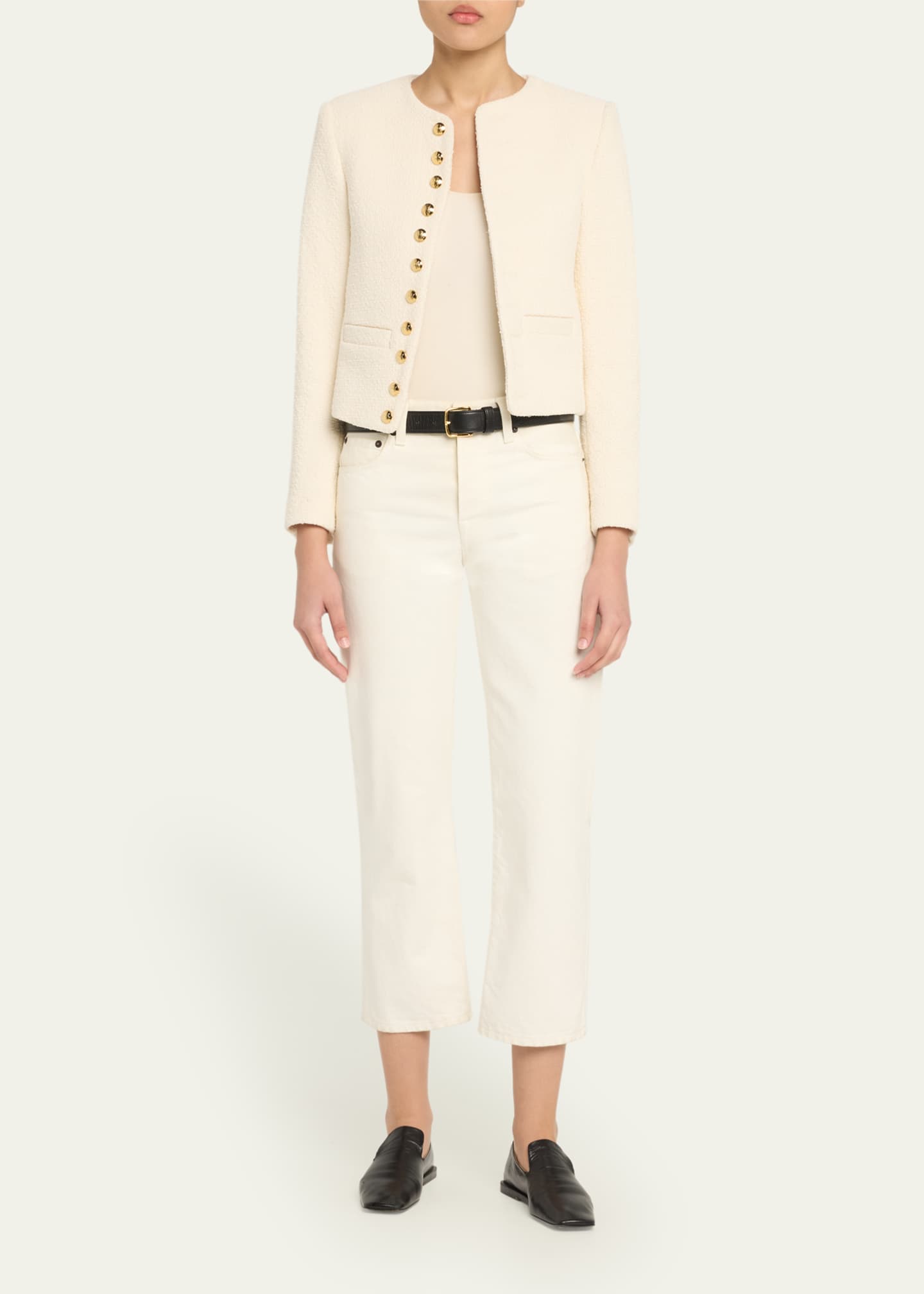 Nili Lotan Patti Open-Front Short Jacket Image 2 of 5