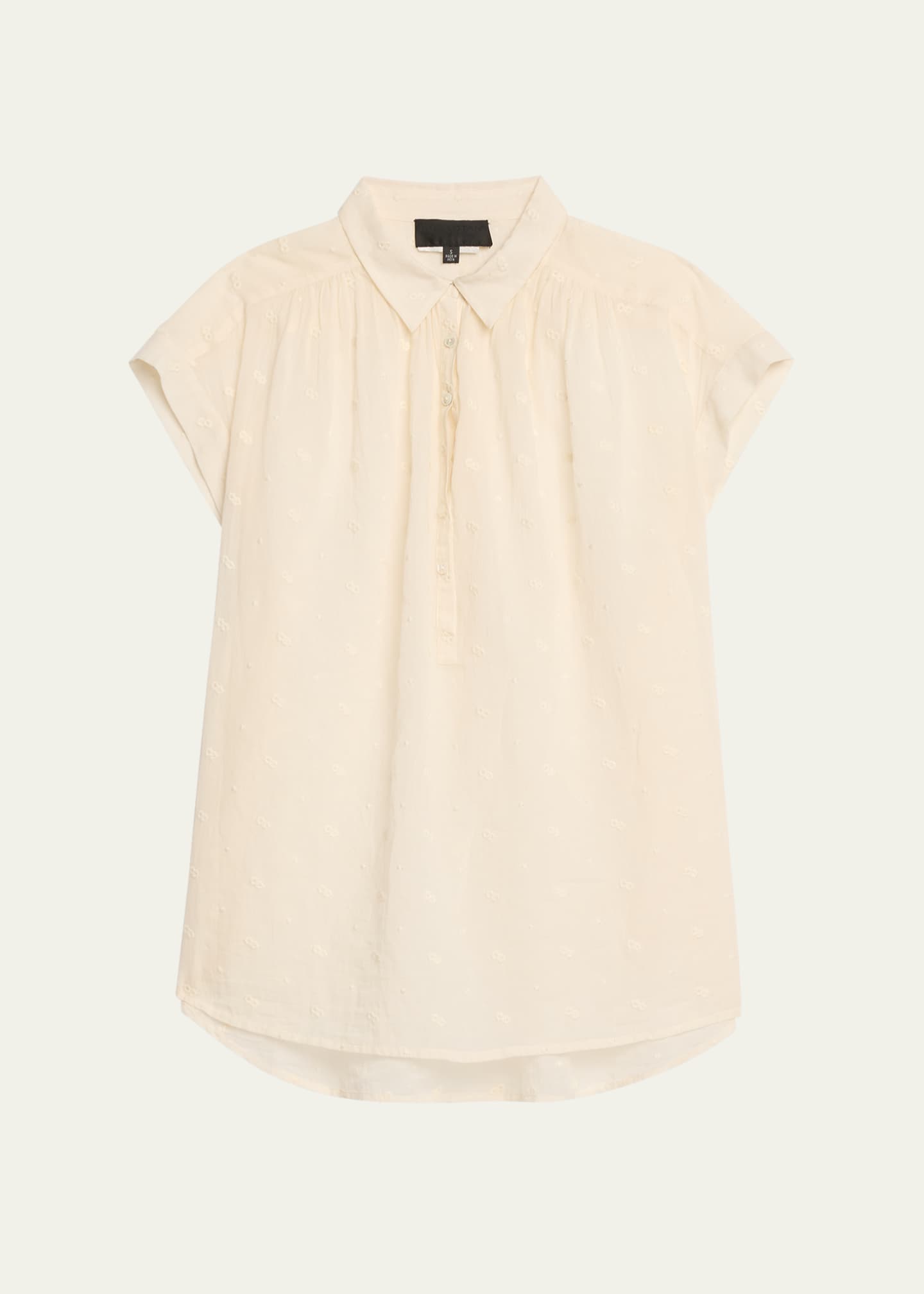 Nili Lotan Normandy Eyelet Shirring Blouse Image 1 of 5