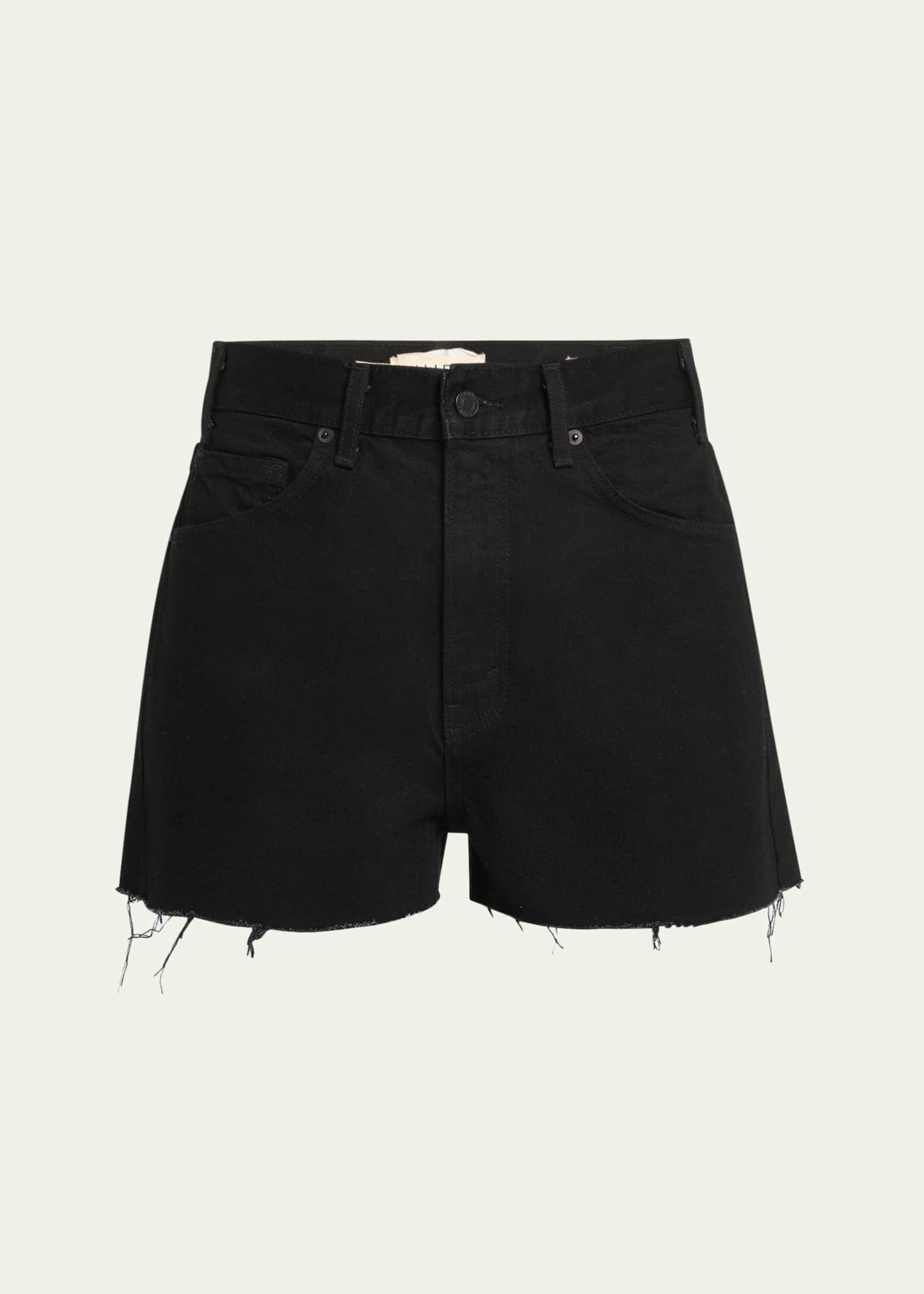 Nili Lotan Cobain Frayed Denim Shorts Image 1 of 5