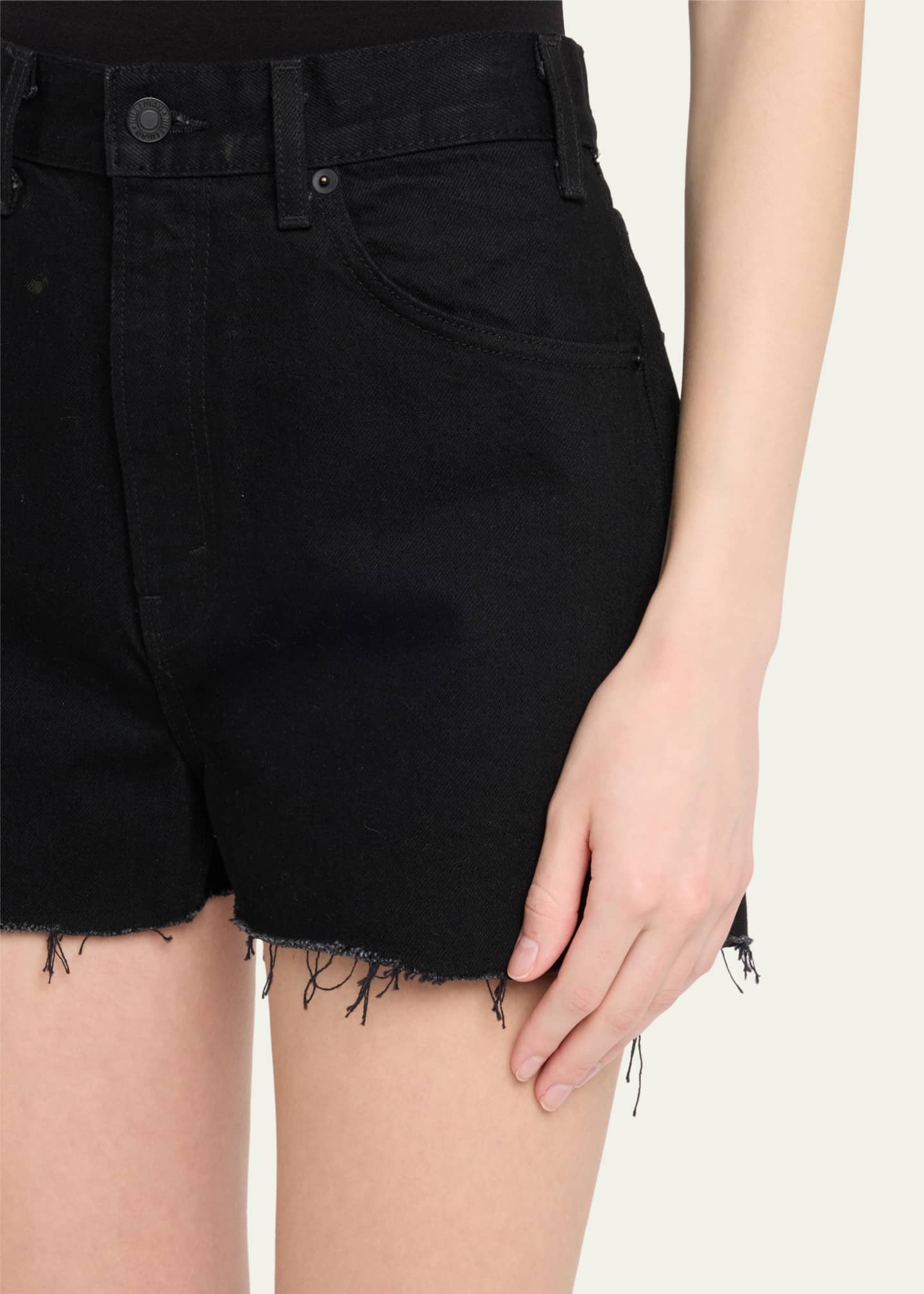 Nili Lotan Cobain Frayed Denim Shorts Image 5 of 5