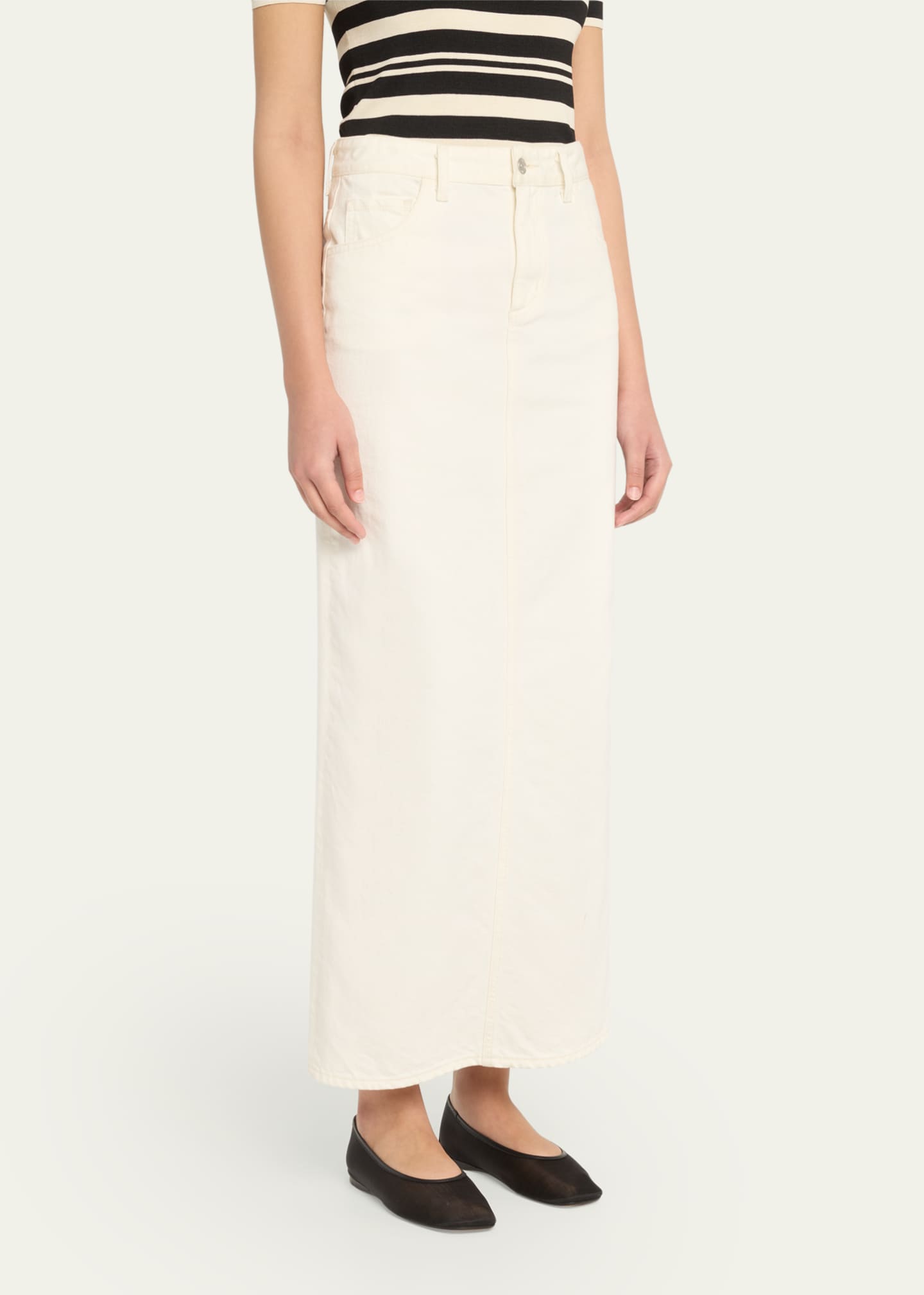 Nili Lotan Ozzy Long Denim Skirt Image 4 of 5