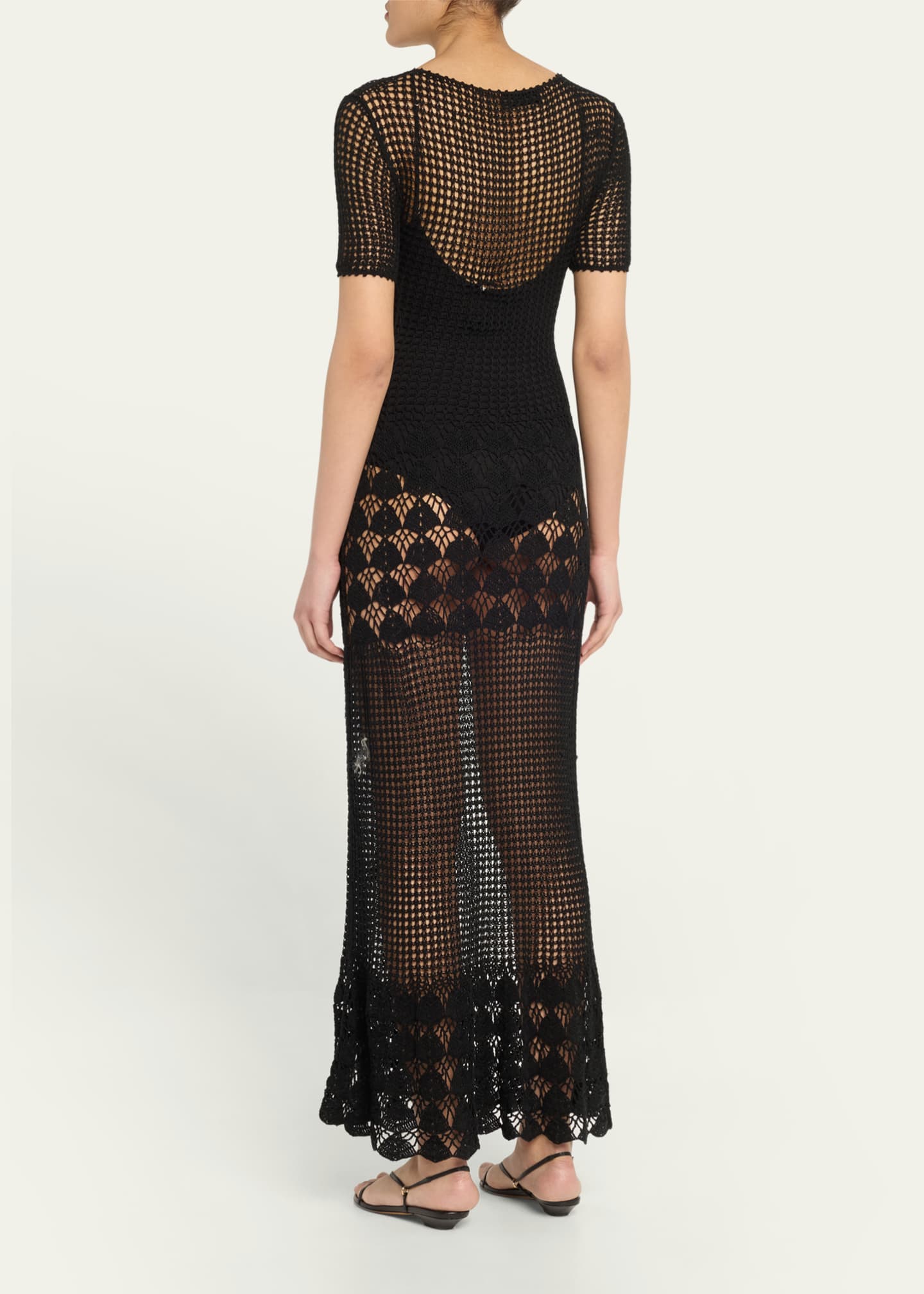 Nili Lotan Yoko Open-Knit Maxi Dress Image 3 of 5