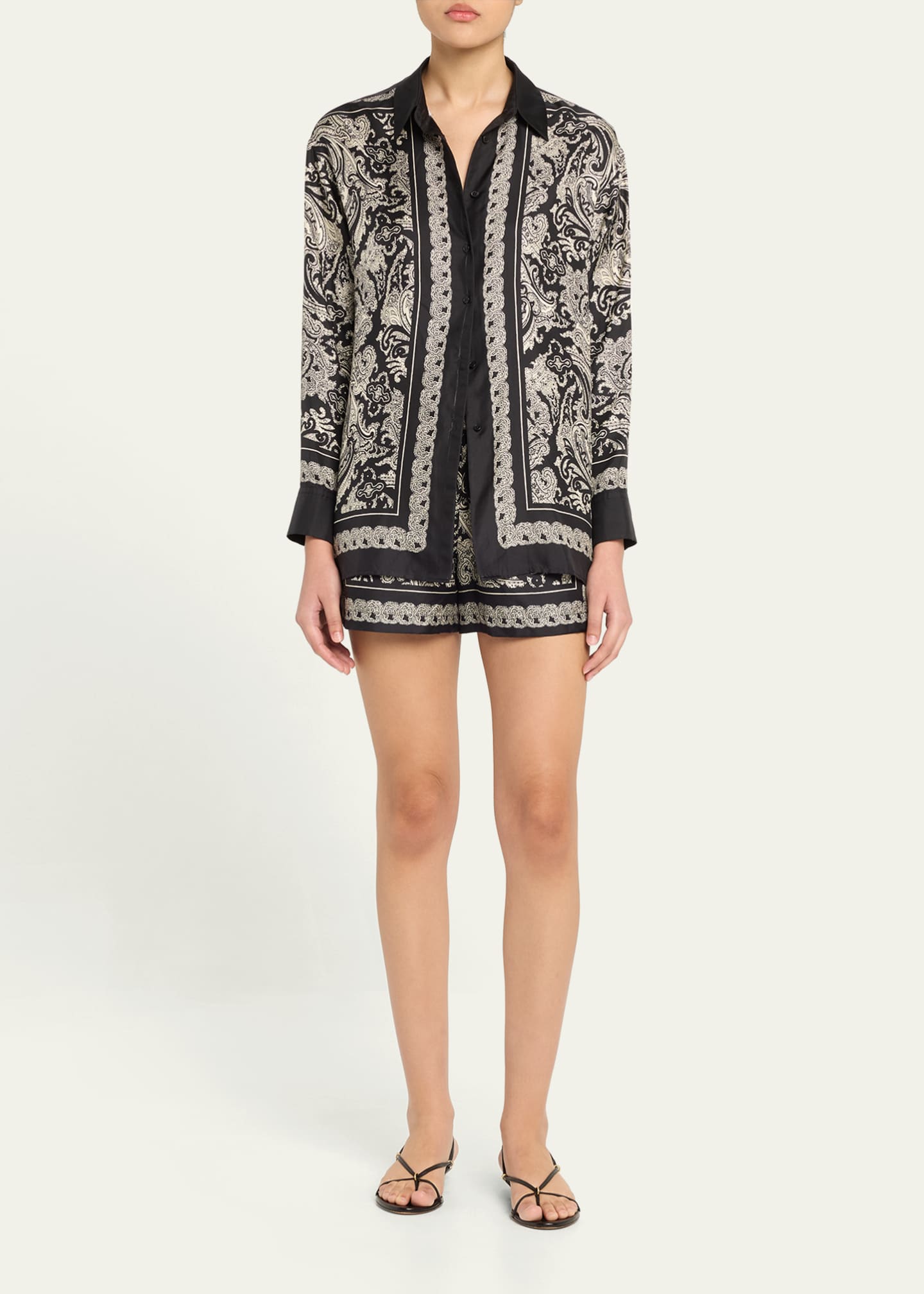 Nili Lotan Alfie Paisley Printed Silk Blouse Image 2 of 5