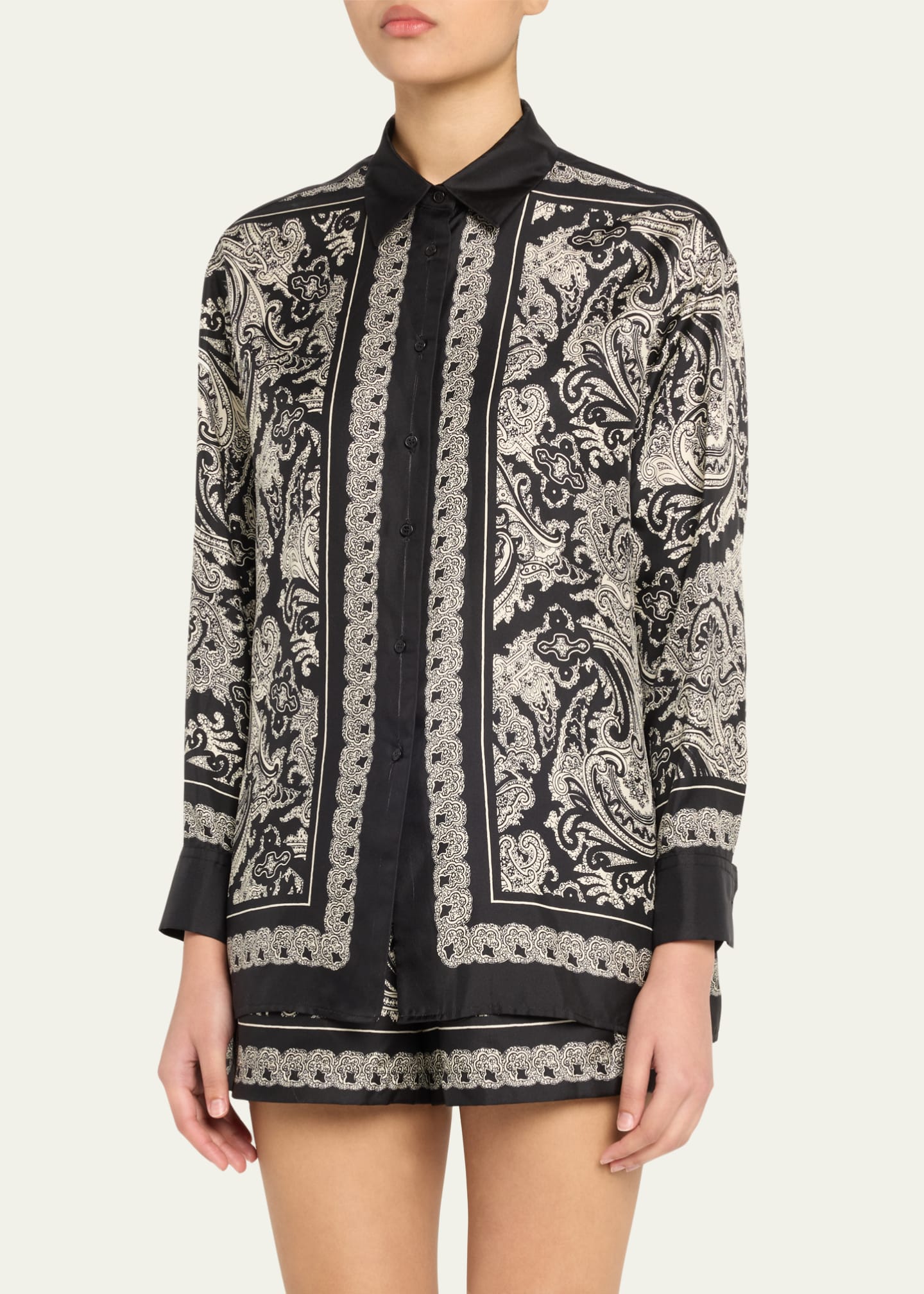 Nili Lotan Alfie Paisley Printed Silk Blouse Image 4 of 5