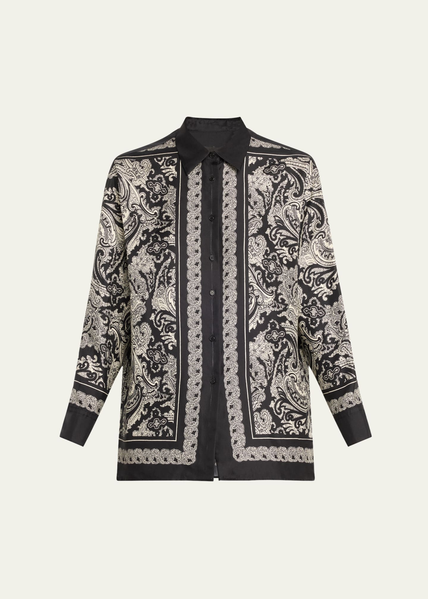 Nili Lotan Alfie Paisley Printed Silk Blouse Image 1 of 5