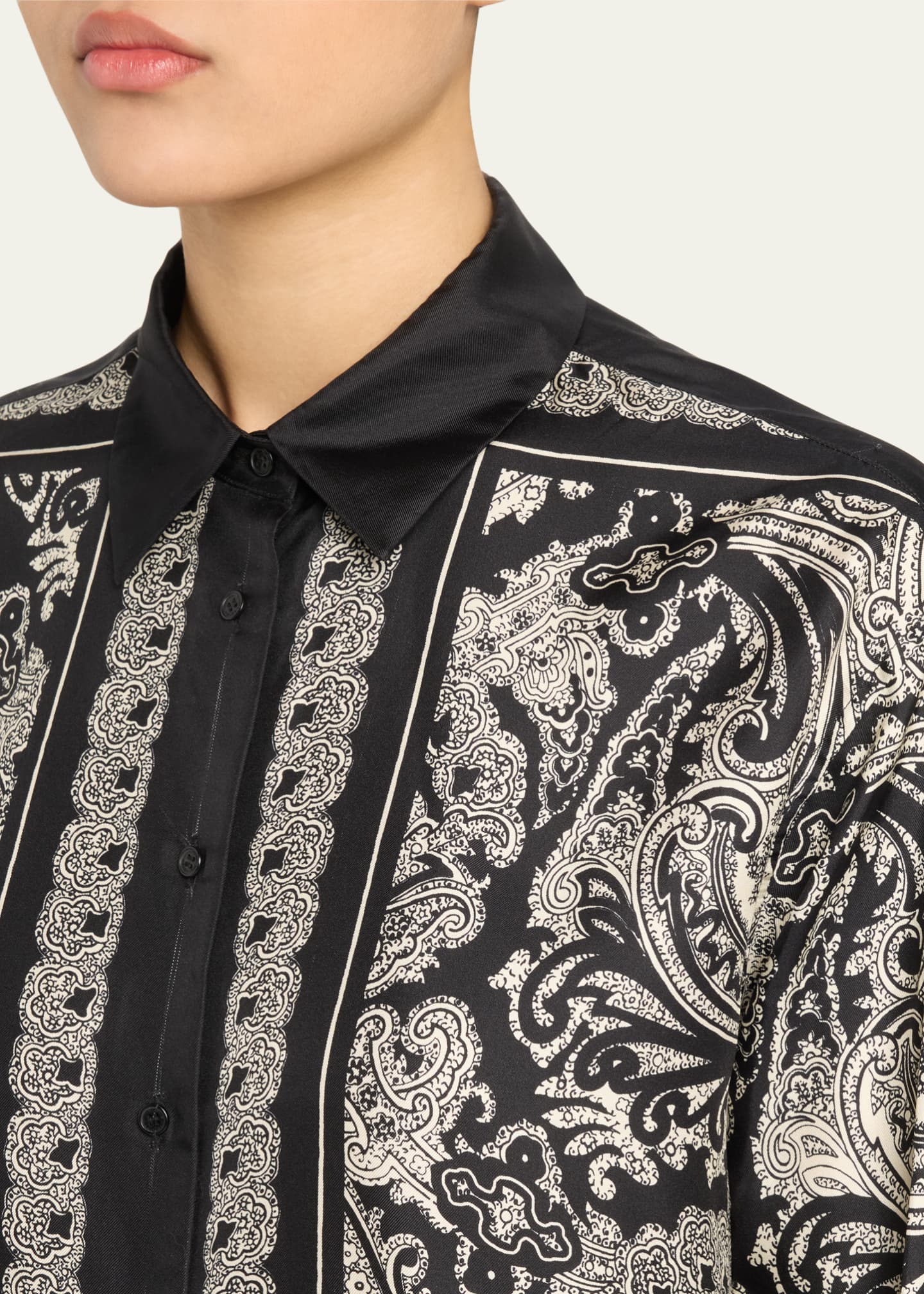 Nili Lotan Alfie Paisley Printed Silk Blouse Image 5 of 5
