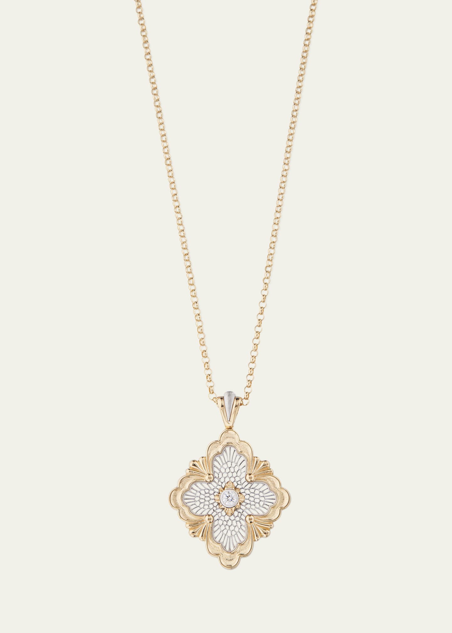 Buccellati Opera Tulle Maxi 18K Gold Diamond Pendant Necklace