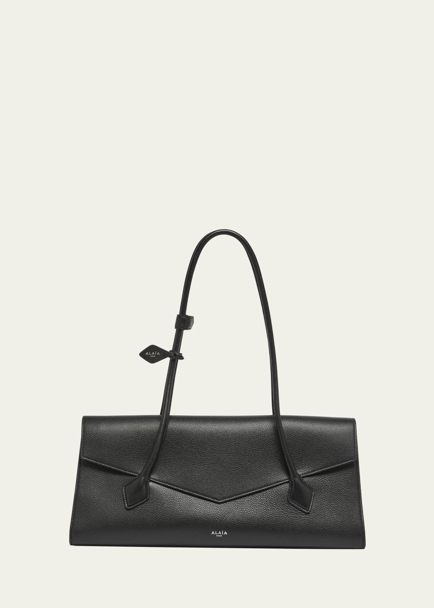 ALAIA Le Teckel Shoulder Bag in Grained Leather Image 1 of 4