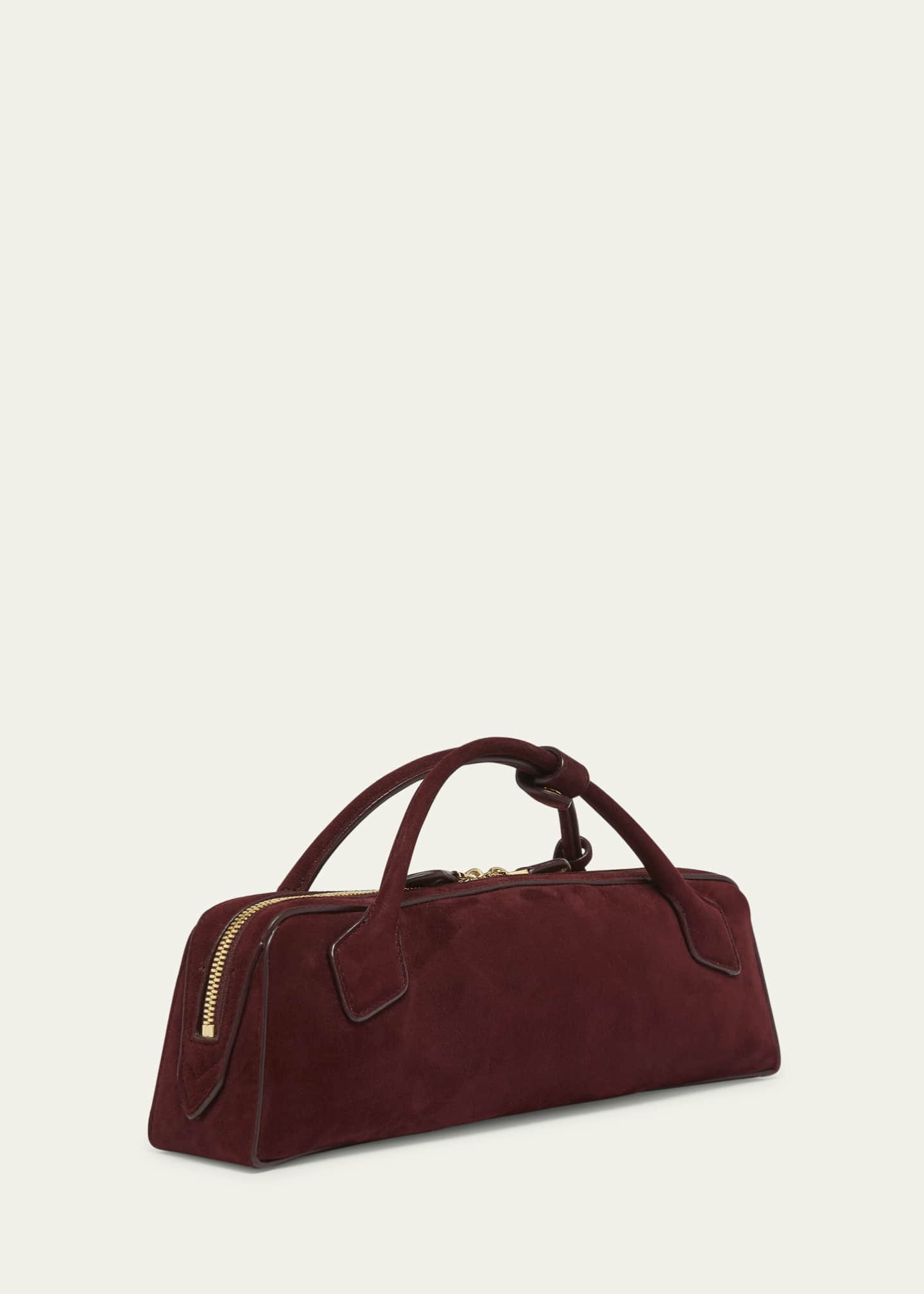 ALAIA Teckel Top-Handle Bag in Suede and Leather Image 3 of 6