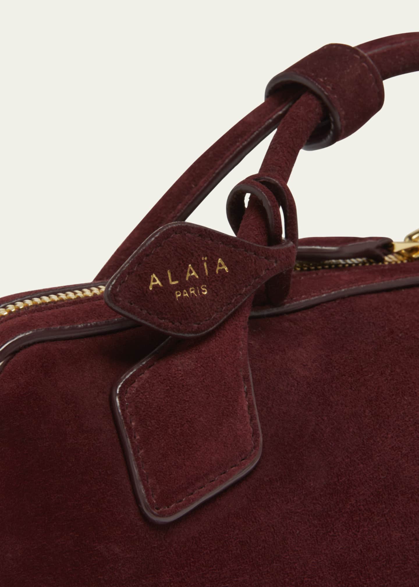 ALAIA Teckel Top-Handle Bag in Suede and Leather Image 6 of 6