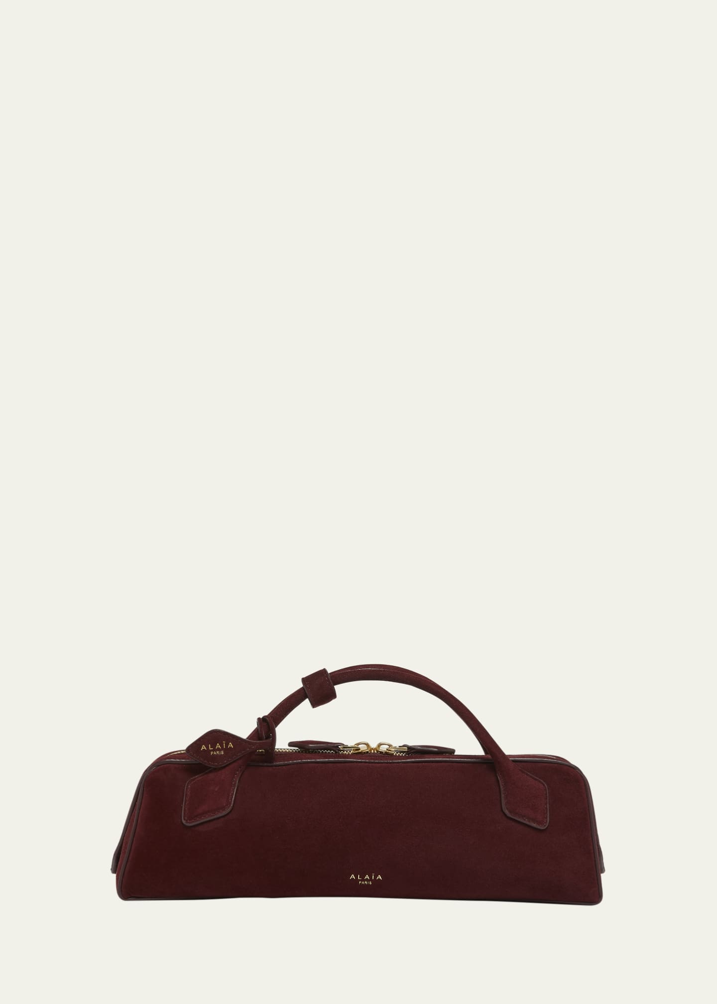 ALAIA Teckel Top-Handle Bag in Suede and Leather Image 1 of 6