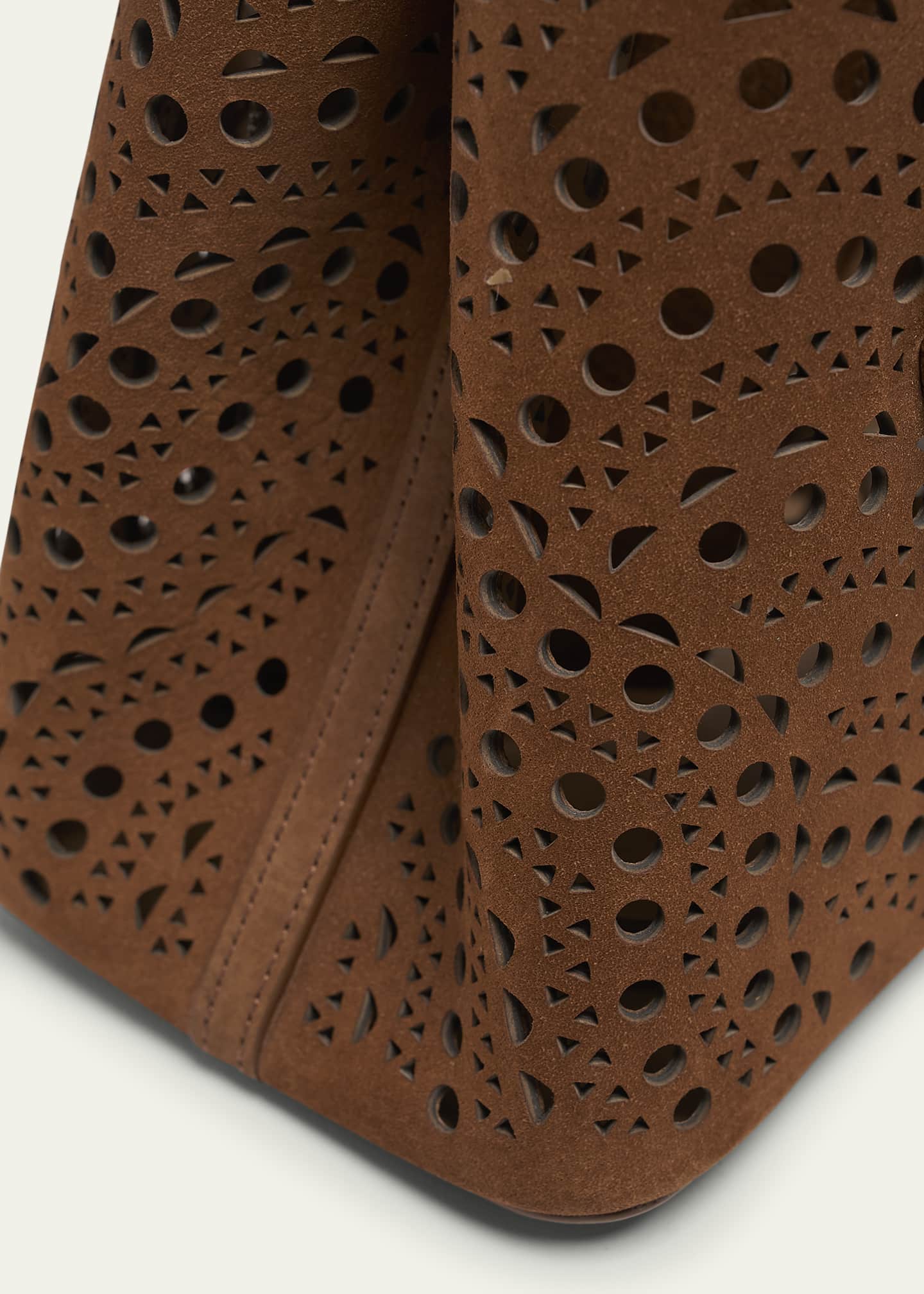 ALAIA Mina 25 Tote Bag in Perforated Nubuck Leather Image 6 of 6