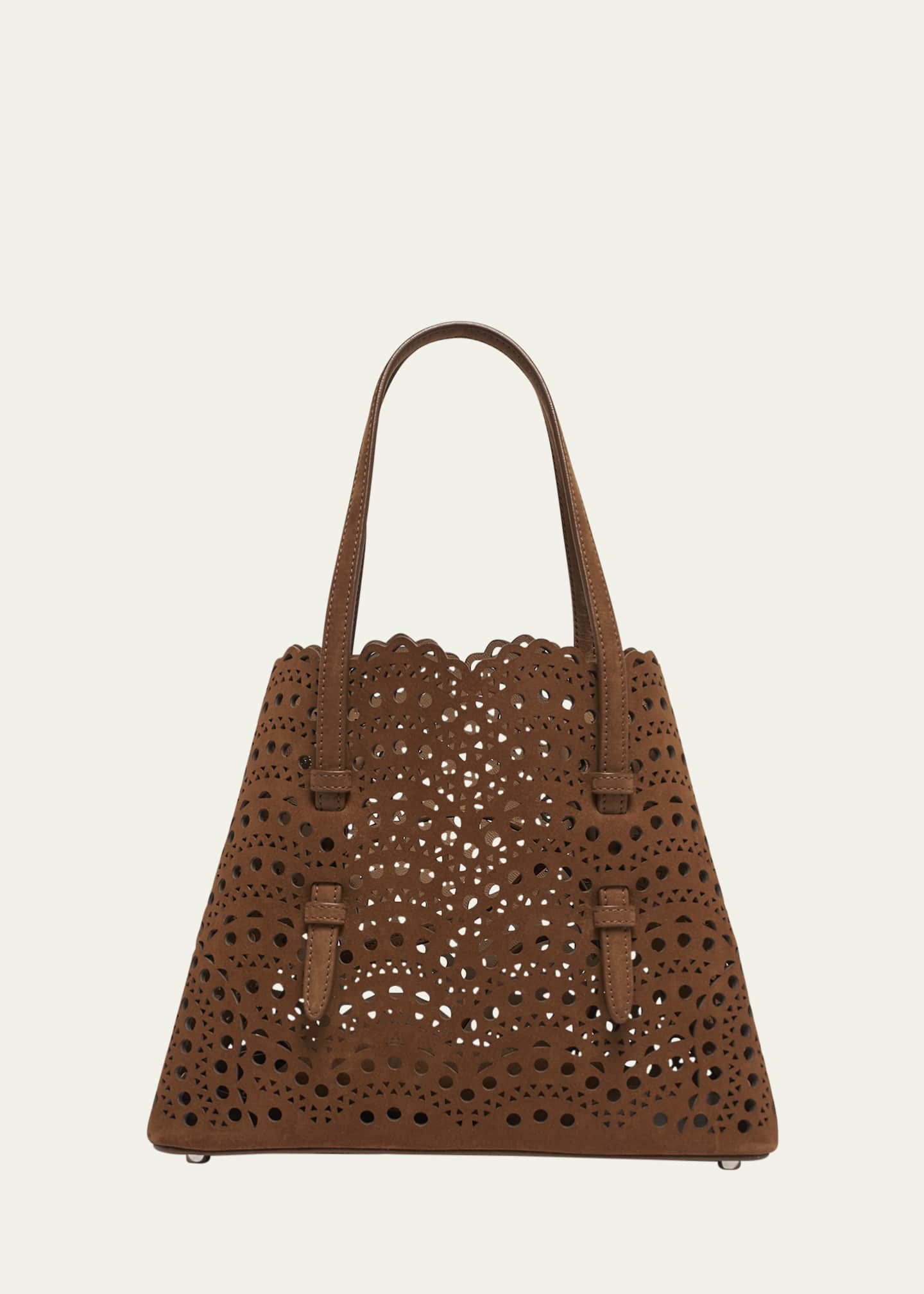 ALAIA Mina 25 Tote Bag in Perforated Nubuck Leather