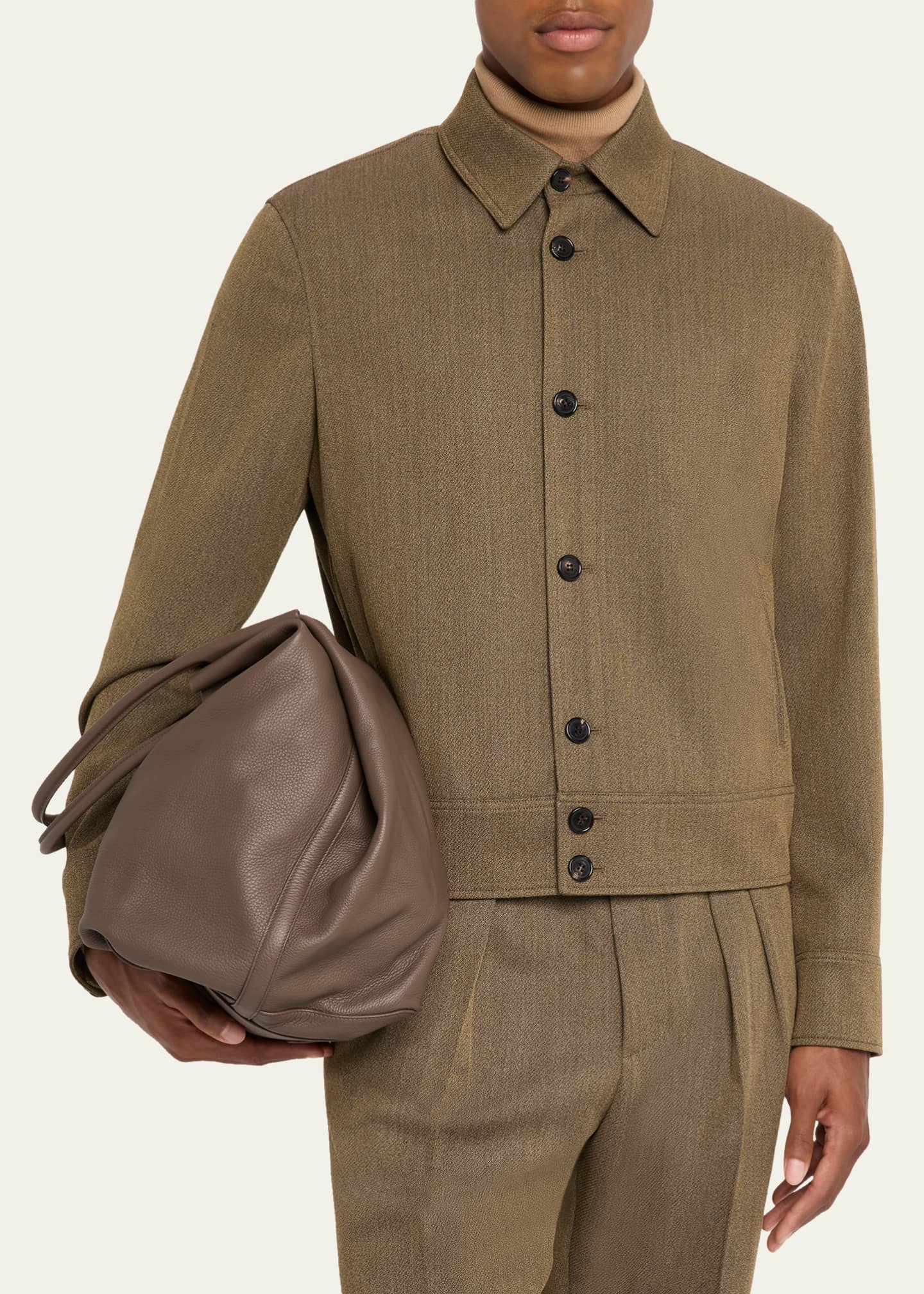 Loro Piana Bale Leather Hobo Bag Image 2 of 6