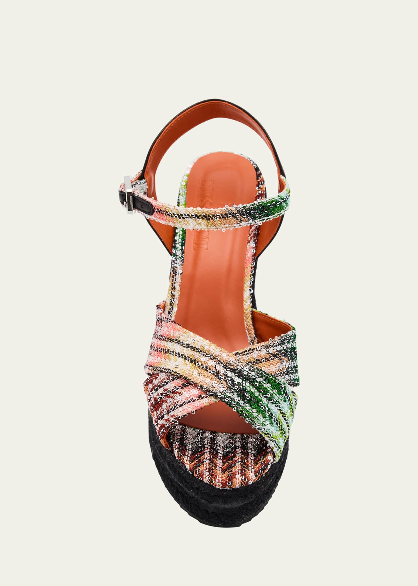Missoni Carmen Paillette Crisscross Wedge Sandals Image 4 of 4