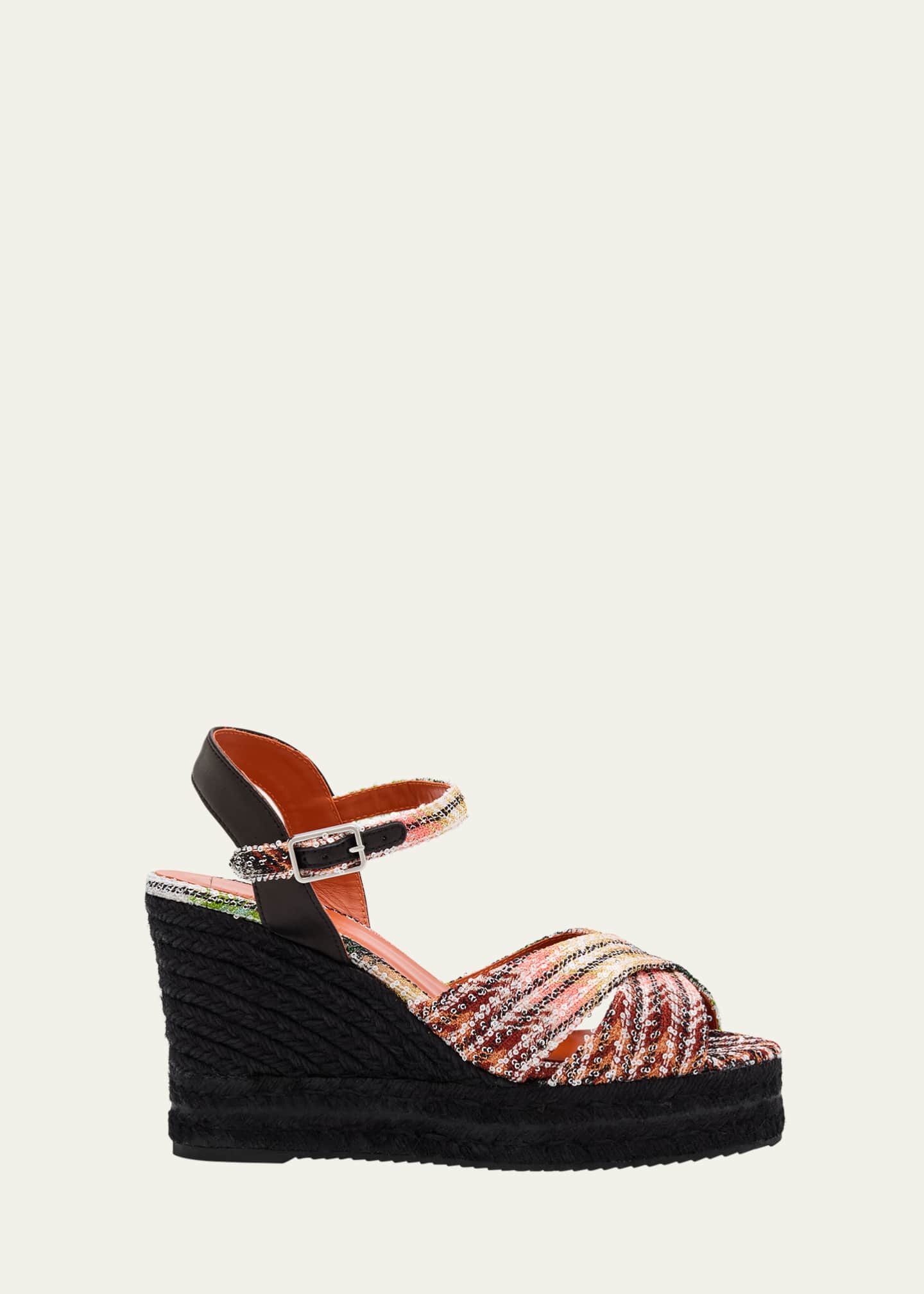 Missoni Carmen Paillette Crisscross Wedge Sandals Image 1 of 4