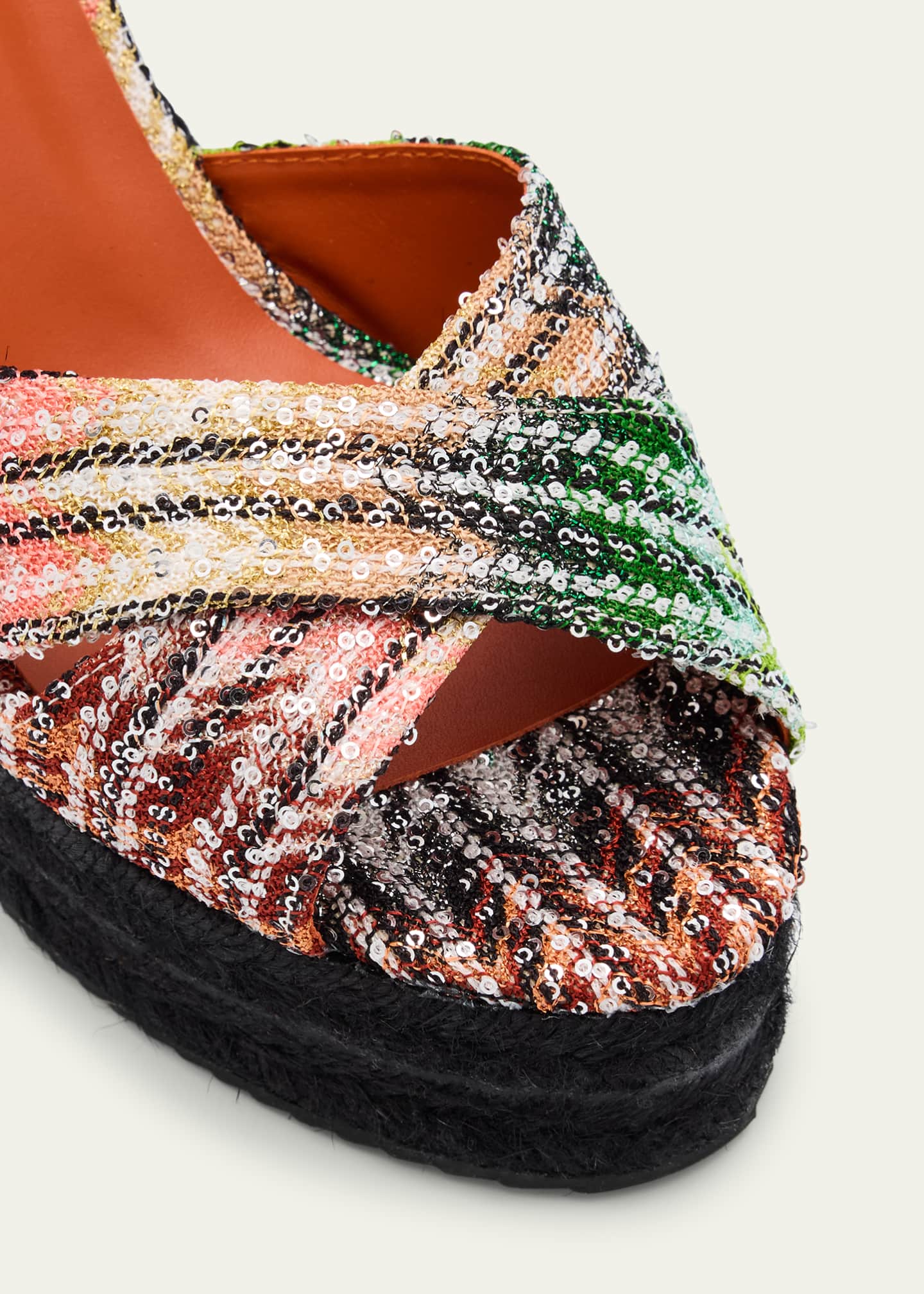 Missoni Carmen Paillette Crisscross Wedge Sandals Image 3 of 4
