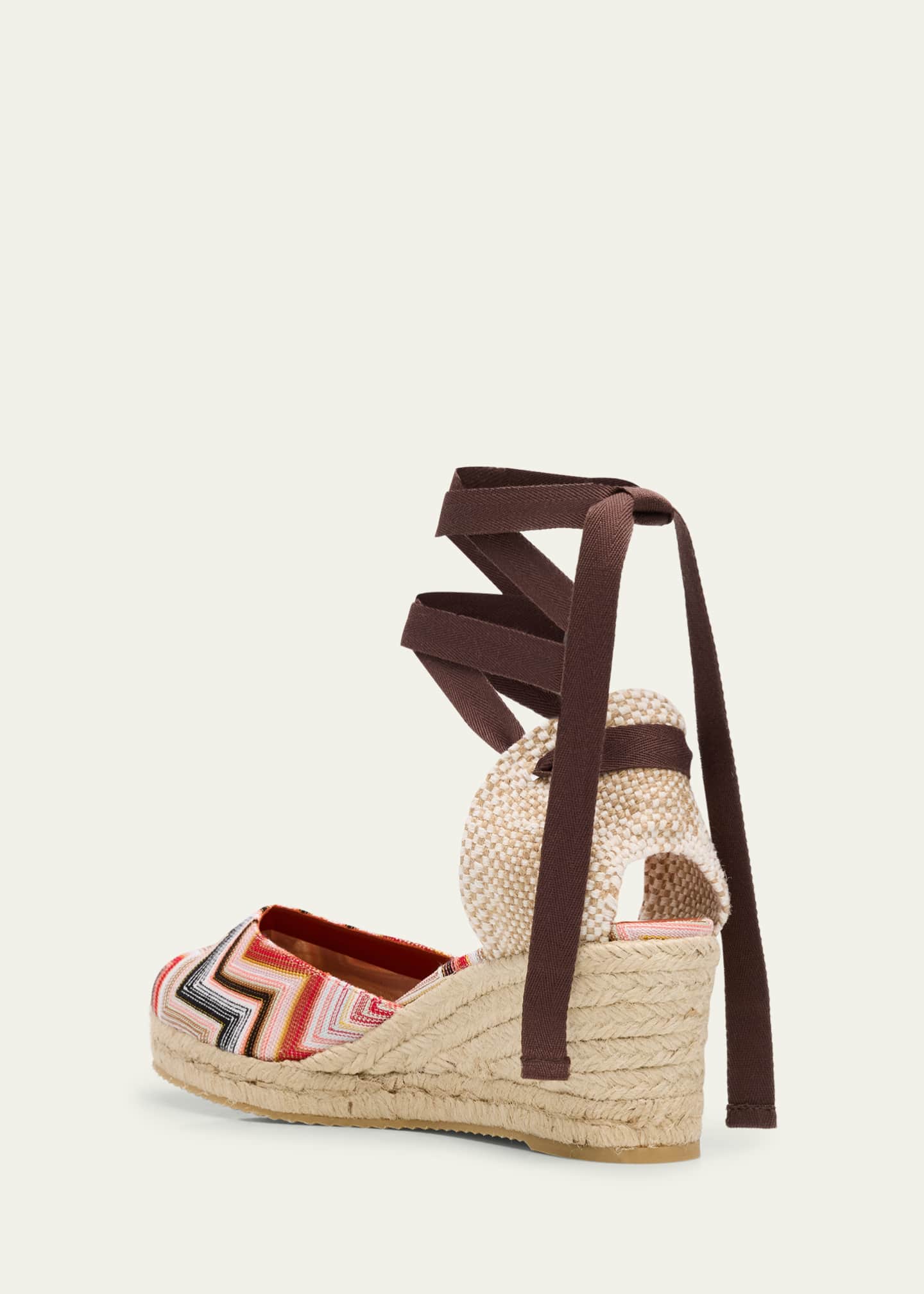 Eva Multi Chevron Ankle-Wrap Espadrilles - Thumbnail 3
