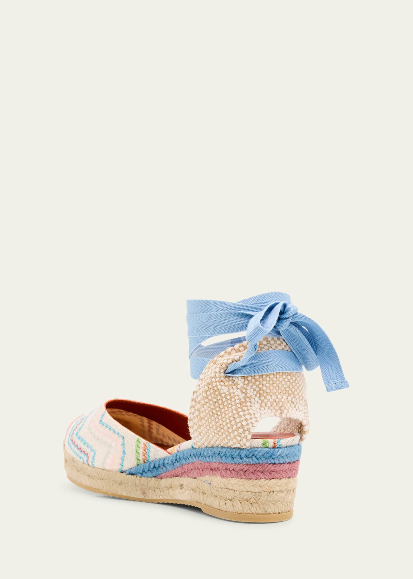 Eva Chevron Multi Ankle-Wrap Espadrilles - Thumbnail 4