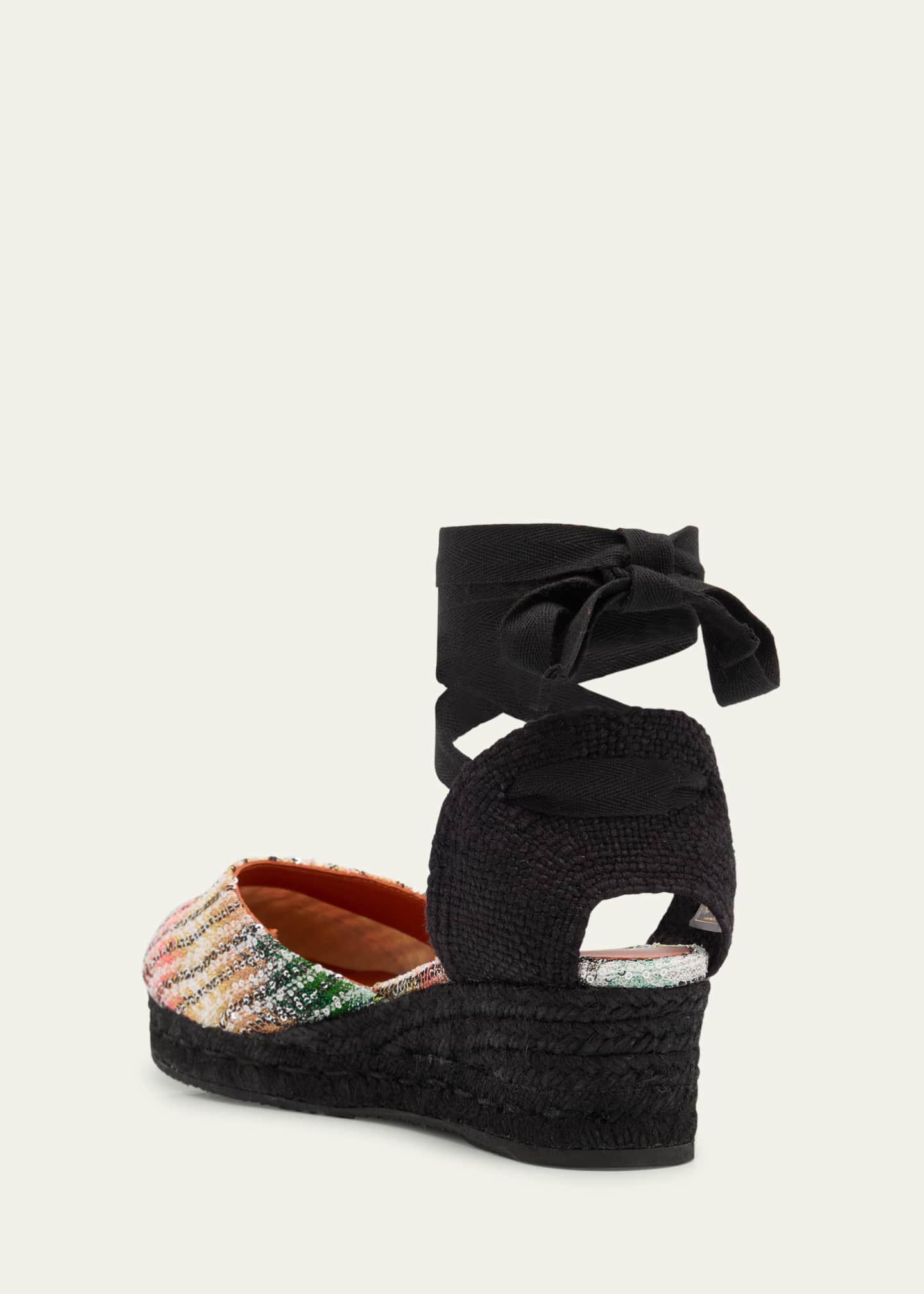 Missoni Eva Sequin Multi Ankle-Wrap Espadrilles Image 4 of 6