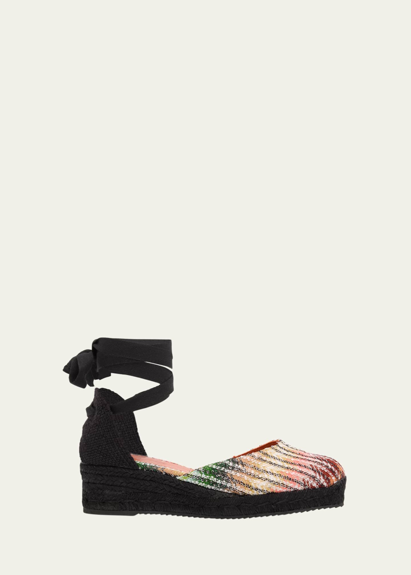 Missoni Eva Sequin Multi Ankle-Wrap Espadrilles Image 1 of 6