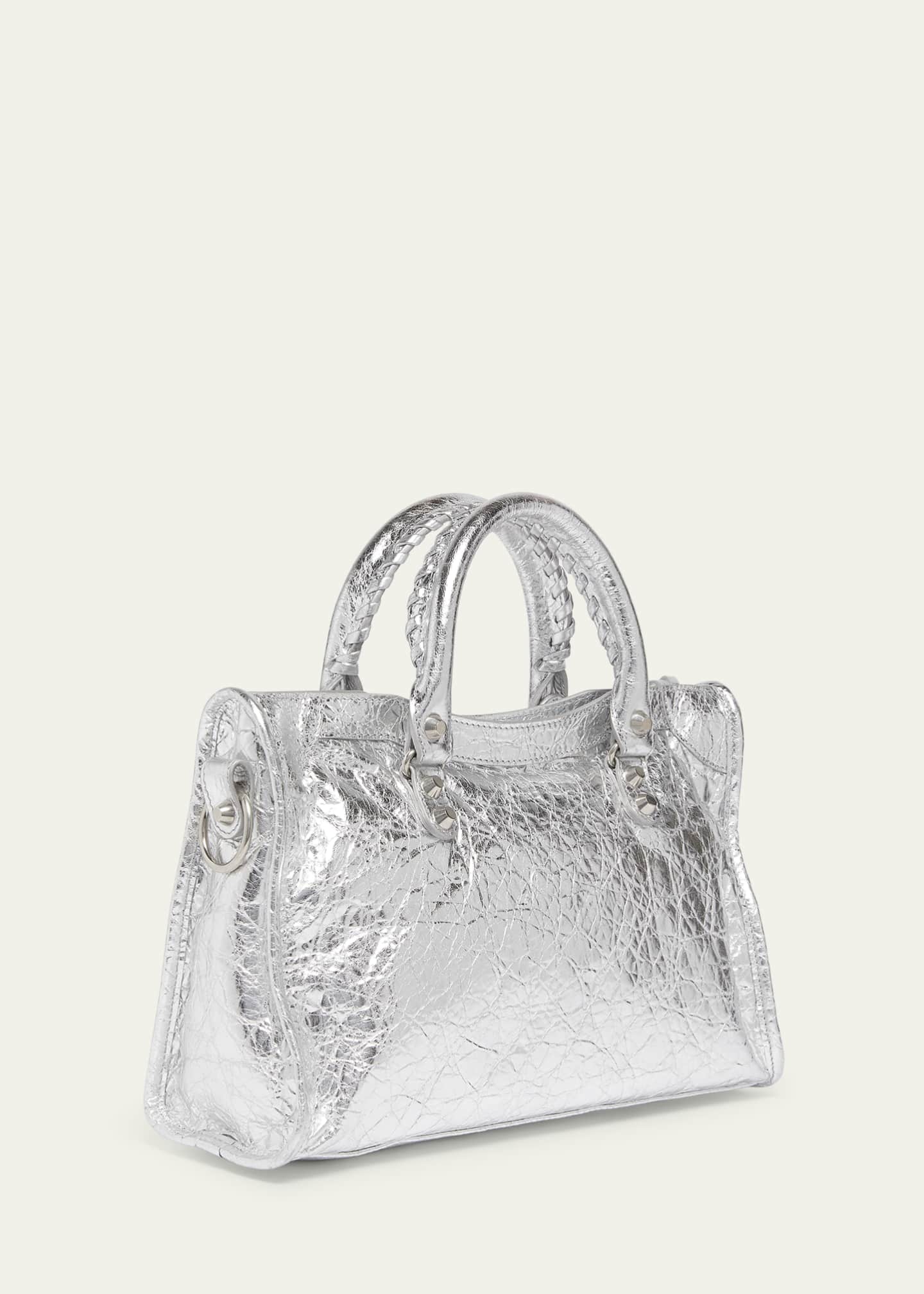 Balenciaga Le City Small Metallic Leather Tote Bag Image 3 of 5