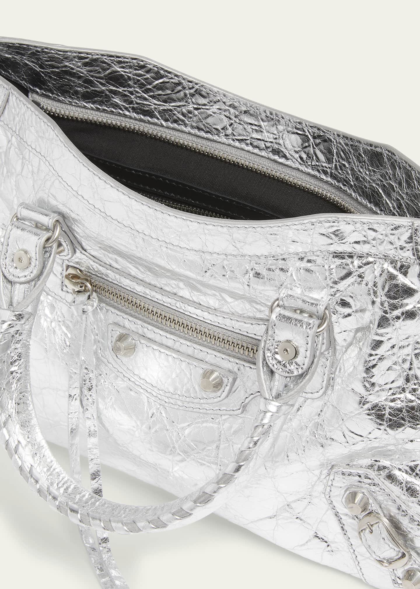Balenciaga Le City Small Metallic Leather Tote Bag Image 4 of 5