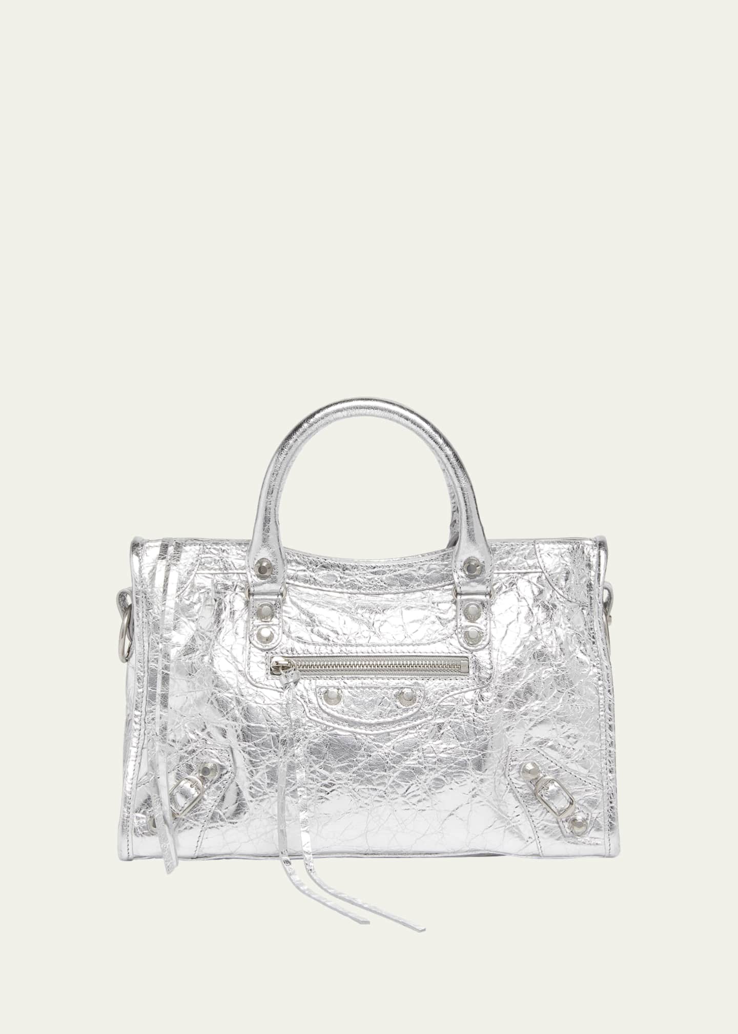 Balenciaga Le City Small Metallic Leather Tote Bag Image 1 of 5