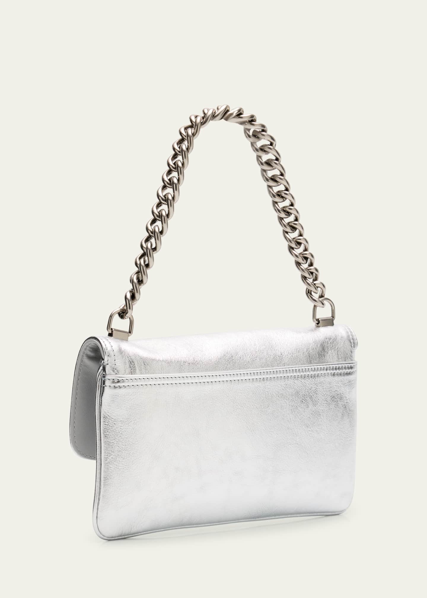 Balenciaga BB Soft Metallic Leather Wallet on Chain Image 3 of 6