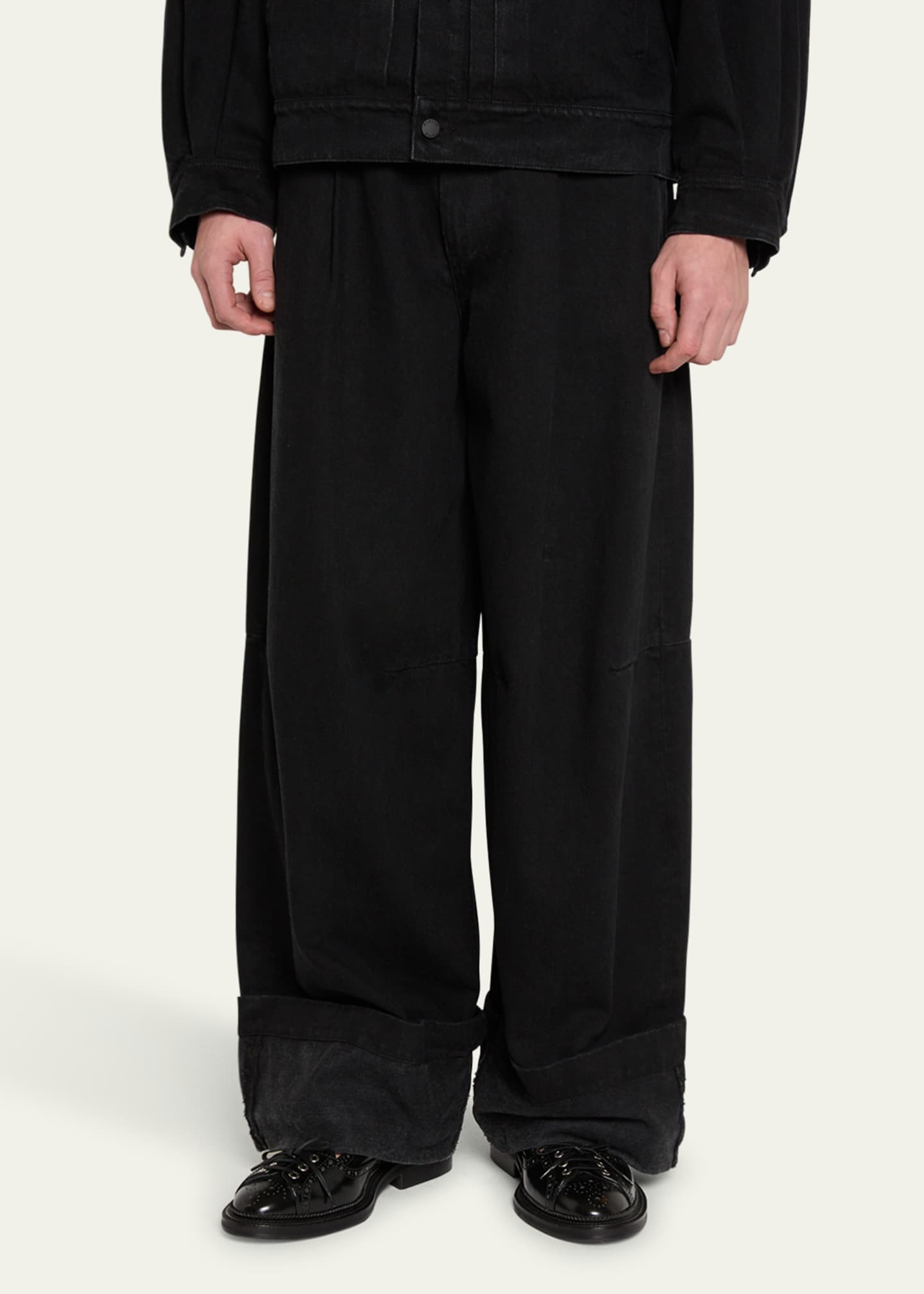Simone Rocha Men's Embellished Wide-Leg Jeans Image 4 of 5