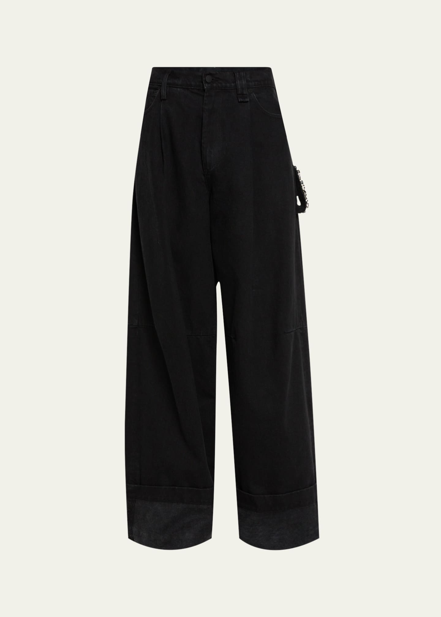Simone Rocha Men's Embellished Wide-Leg Jeans Image 1 of 5