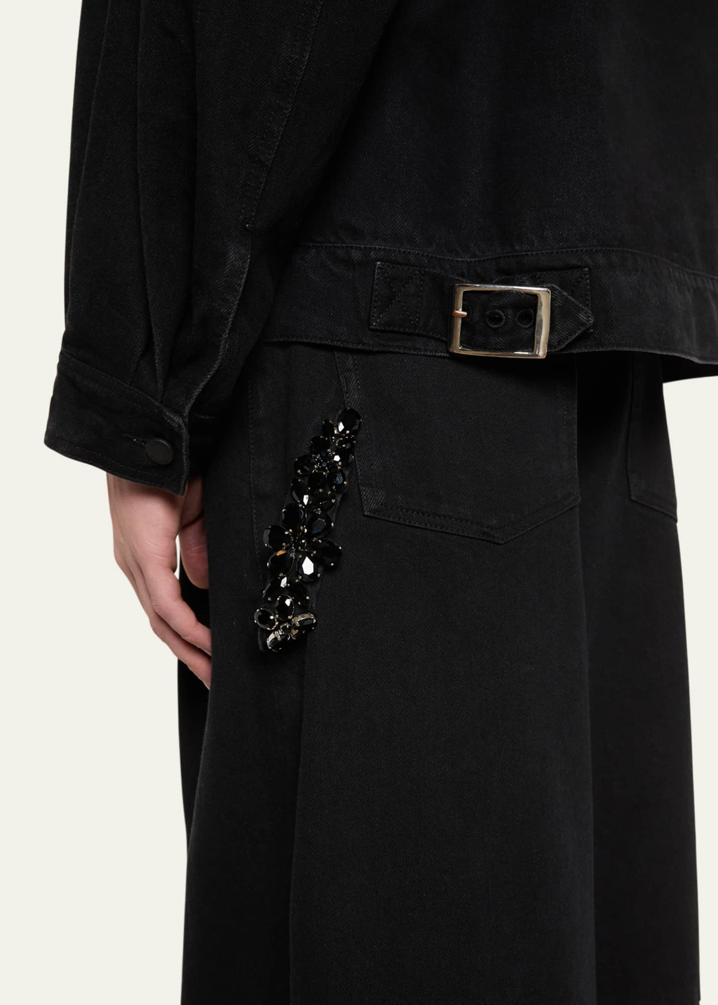 Simone Rocha Men's Embellished Wide-Leg Jeans Image 5 of 5