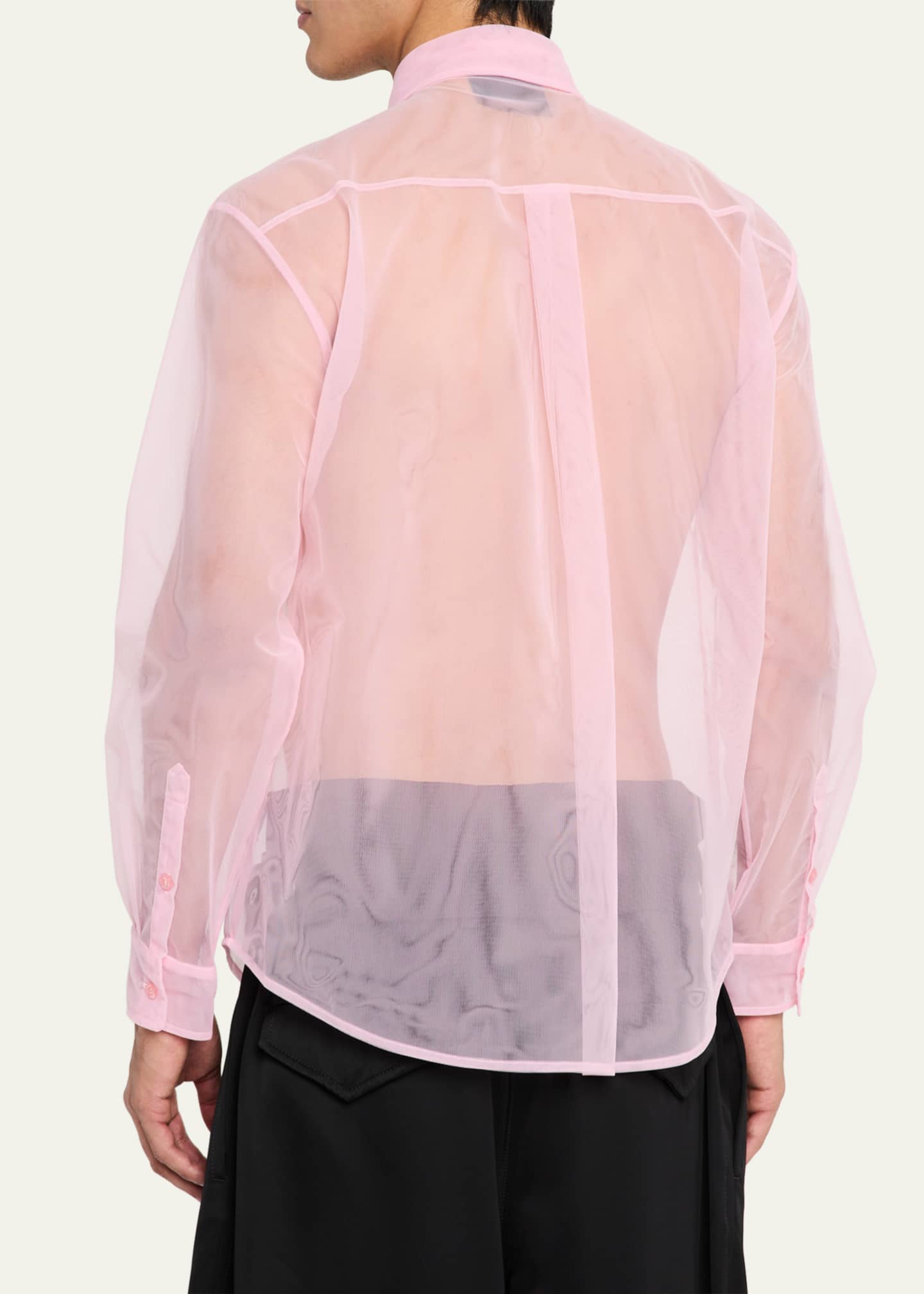 Simone Rocha Men's Sheer Shirt with Ruffle Bib Image 3 of 5