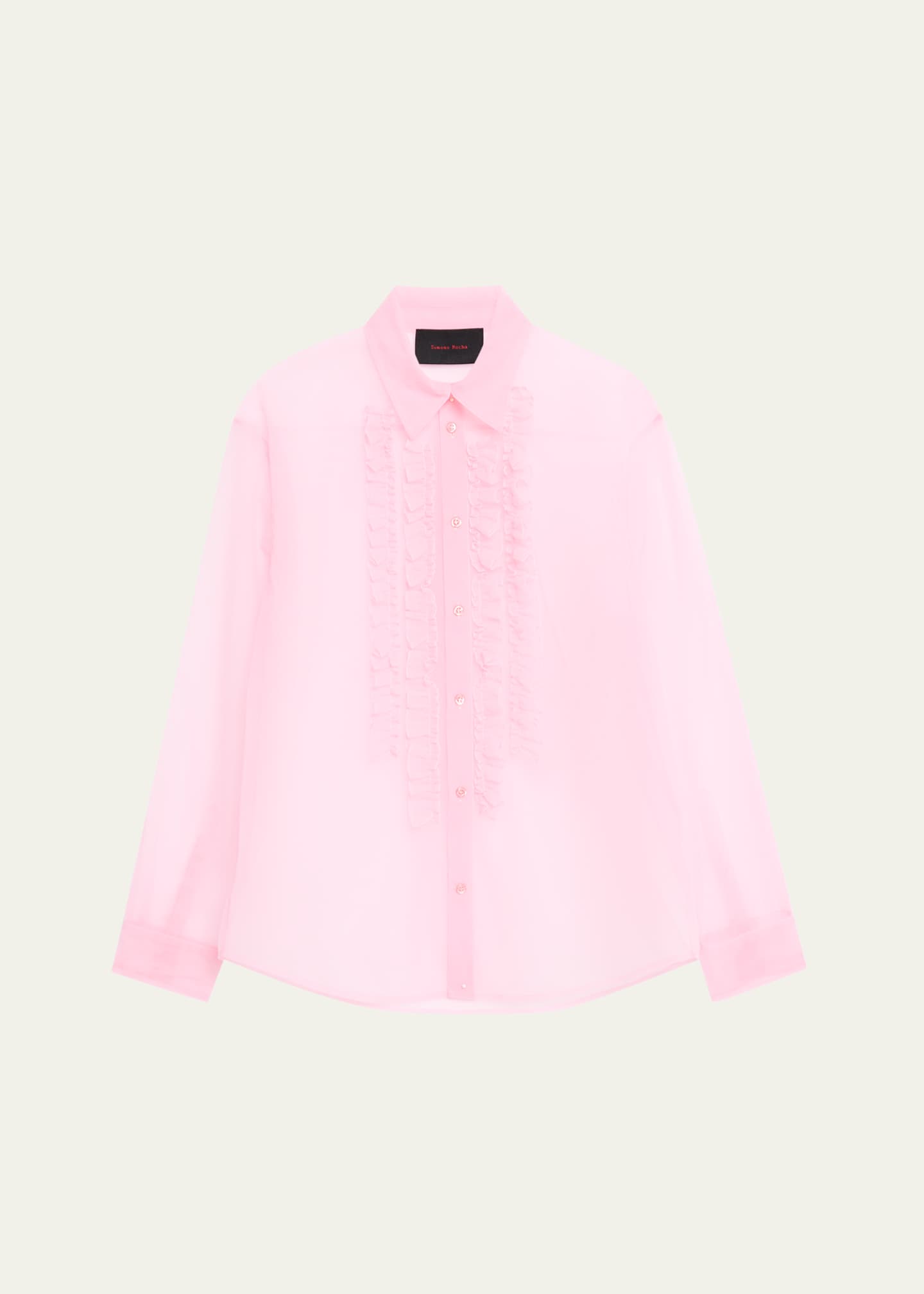 Simone Rocha Men's Sheer Shirt with Ruffle Bib Image 1 of 5