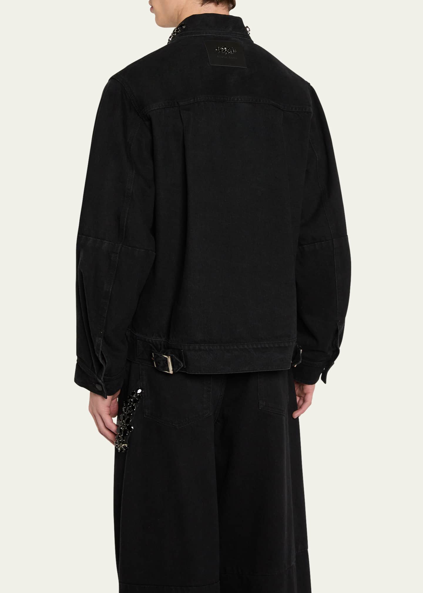 Simone Rocha Men's Embellished Denim Jacket Image 3 of 5