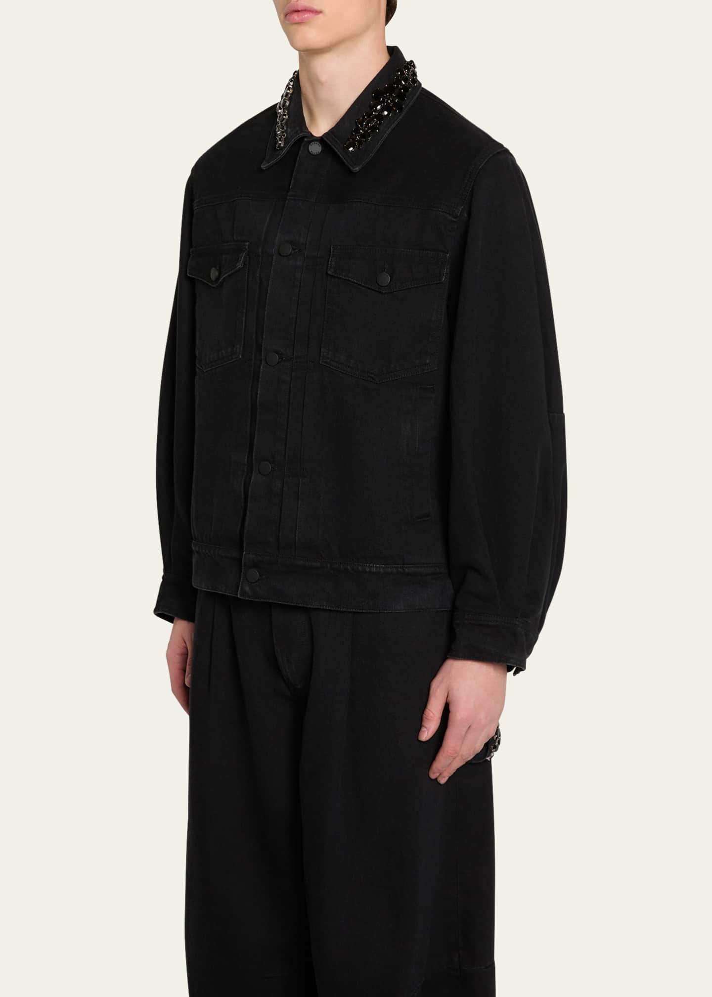 Simone Rocha Men's Embellished Denim Jacket Image 4 of 5