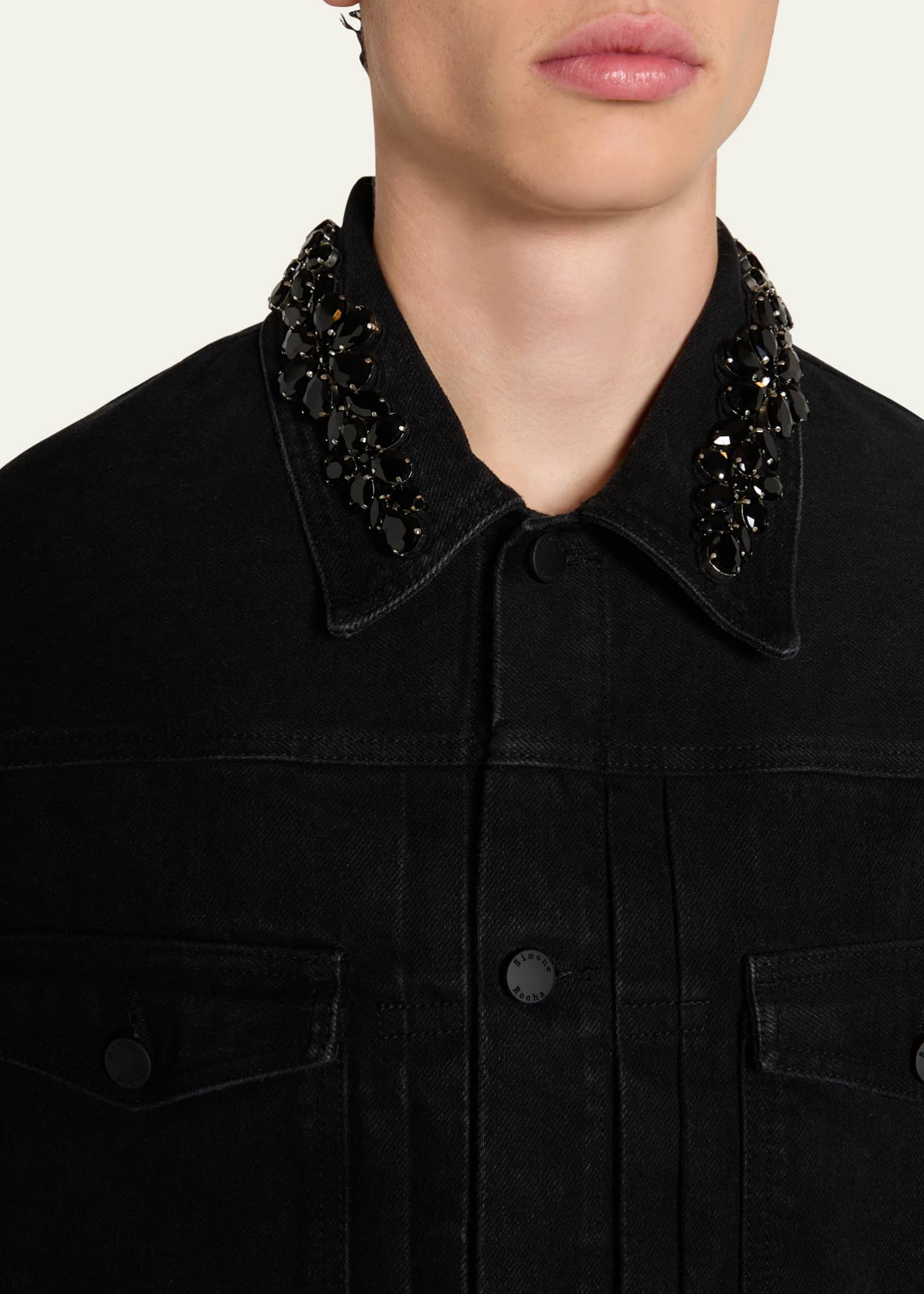 Simone Rocha Men's Embellished Denim Jacket Image 5 of 5