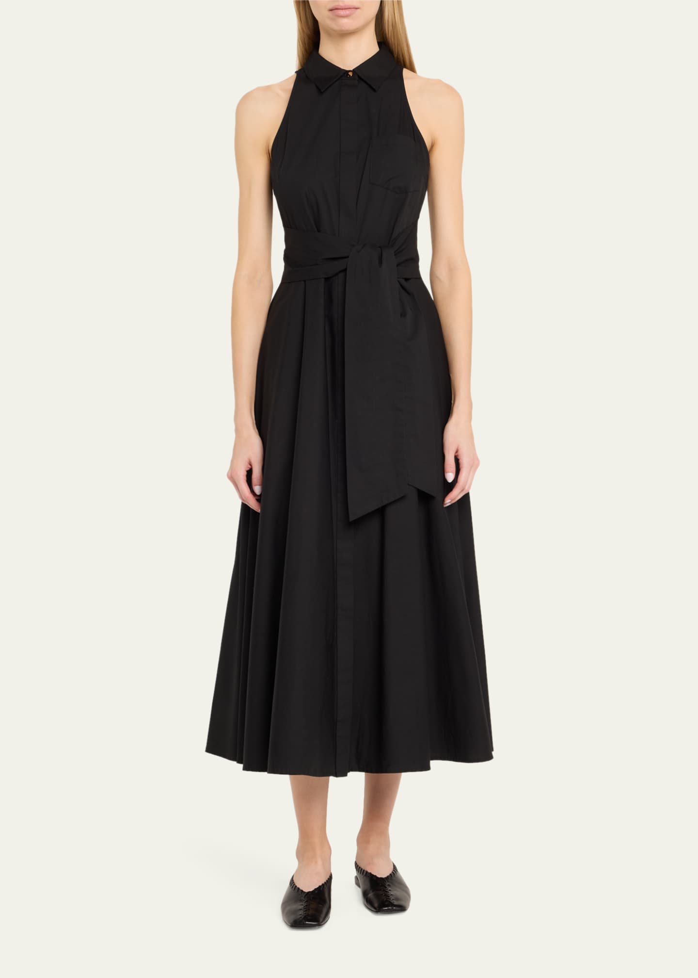 Toccin Chelsea Sleeveless Tie-Front Midi Shirtdress Image 2 of 5