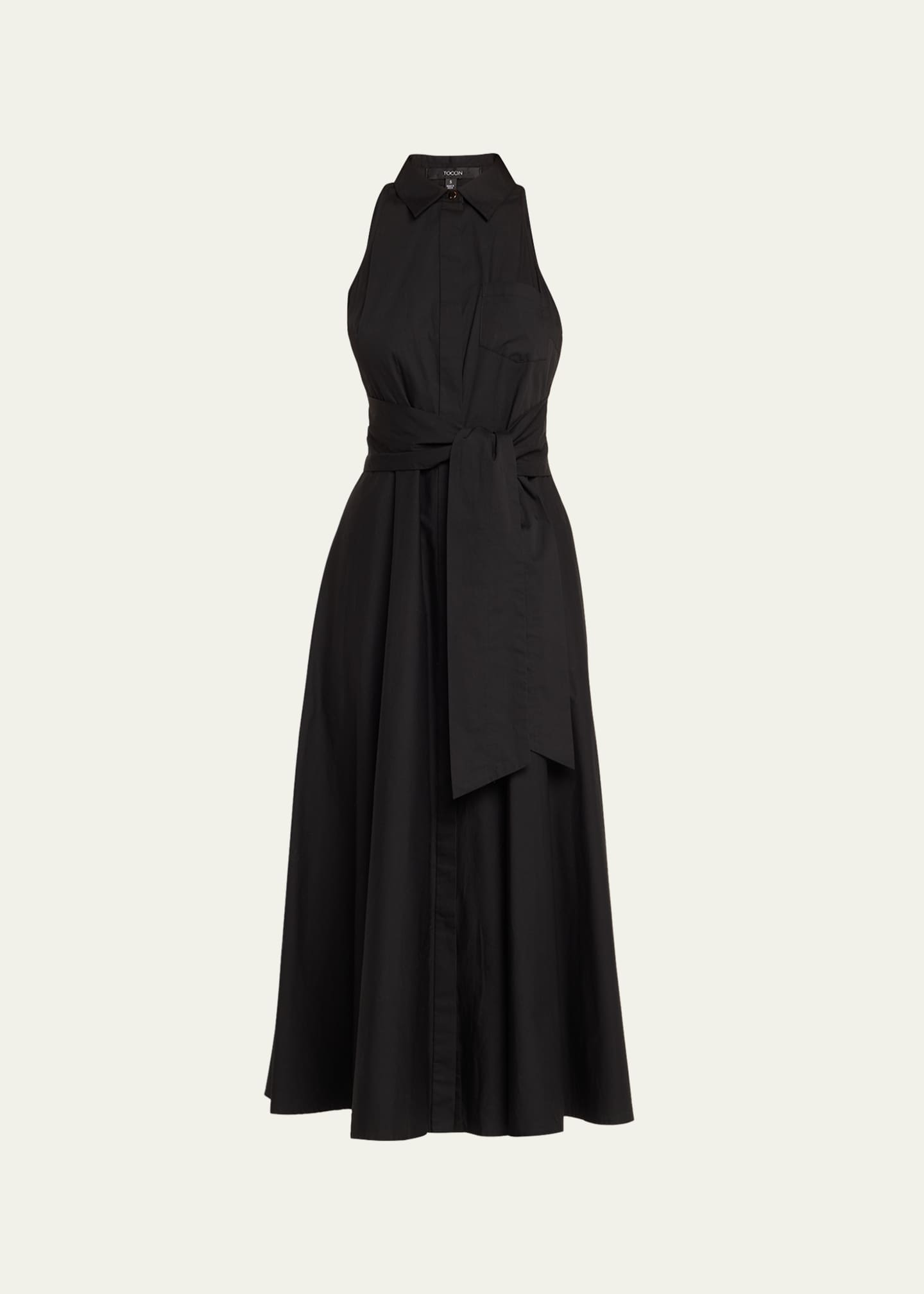 Toccin Chelsea Sleeveless Tie-Front Midi Shirtdress Image 1 of 5