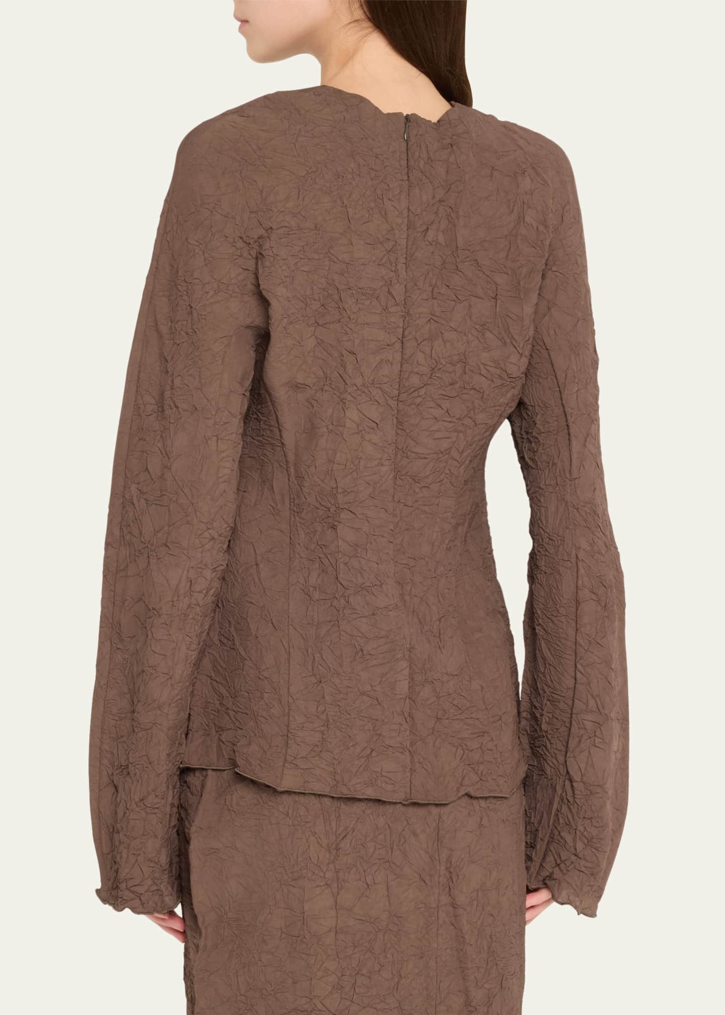 TEURN STUDIOS Long-Sleeve Crinkle Top Image 3 of 5
