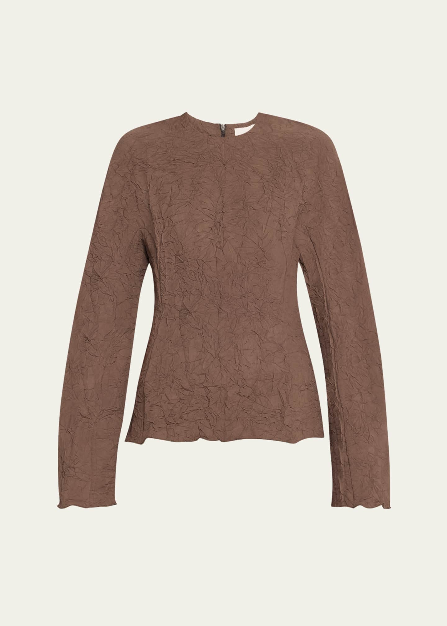 TEURN STUDIOS Long-Sleeve Crinkle Top Image 1 of 5