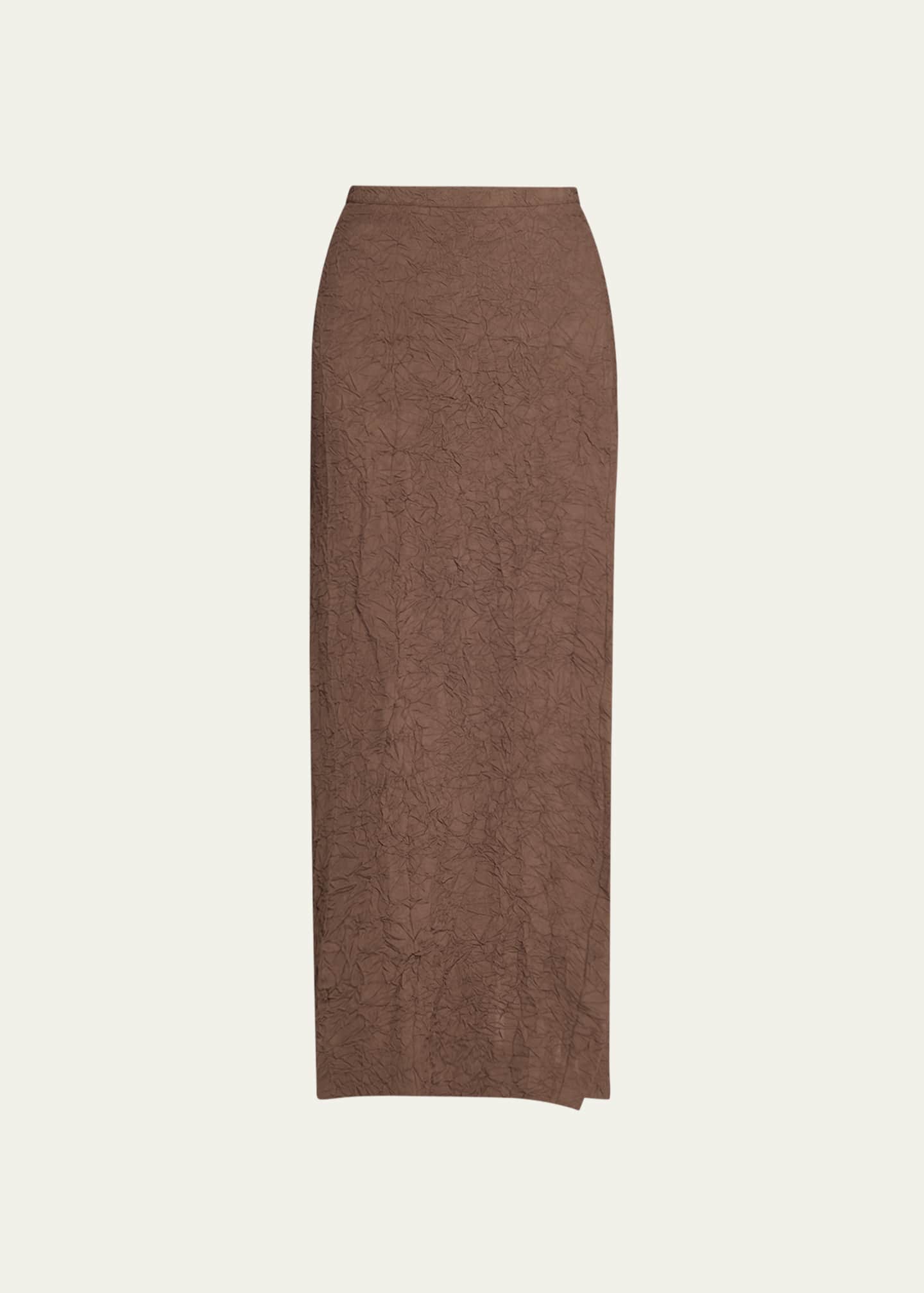 TEURN STUDIOS Crinkle Mid-Length Straight Skirt Image 1 of 5